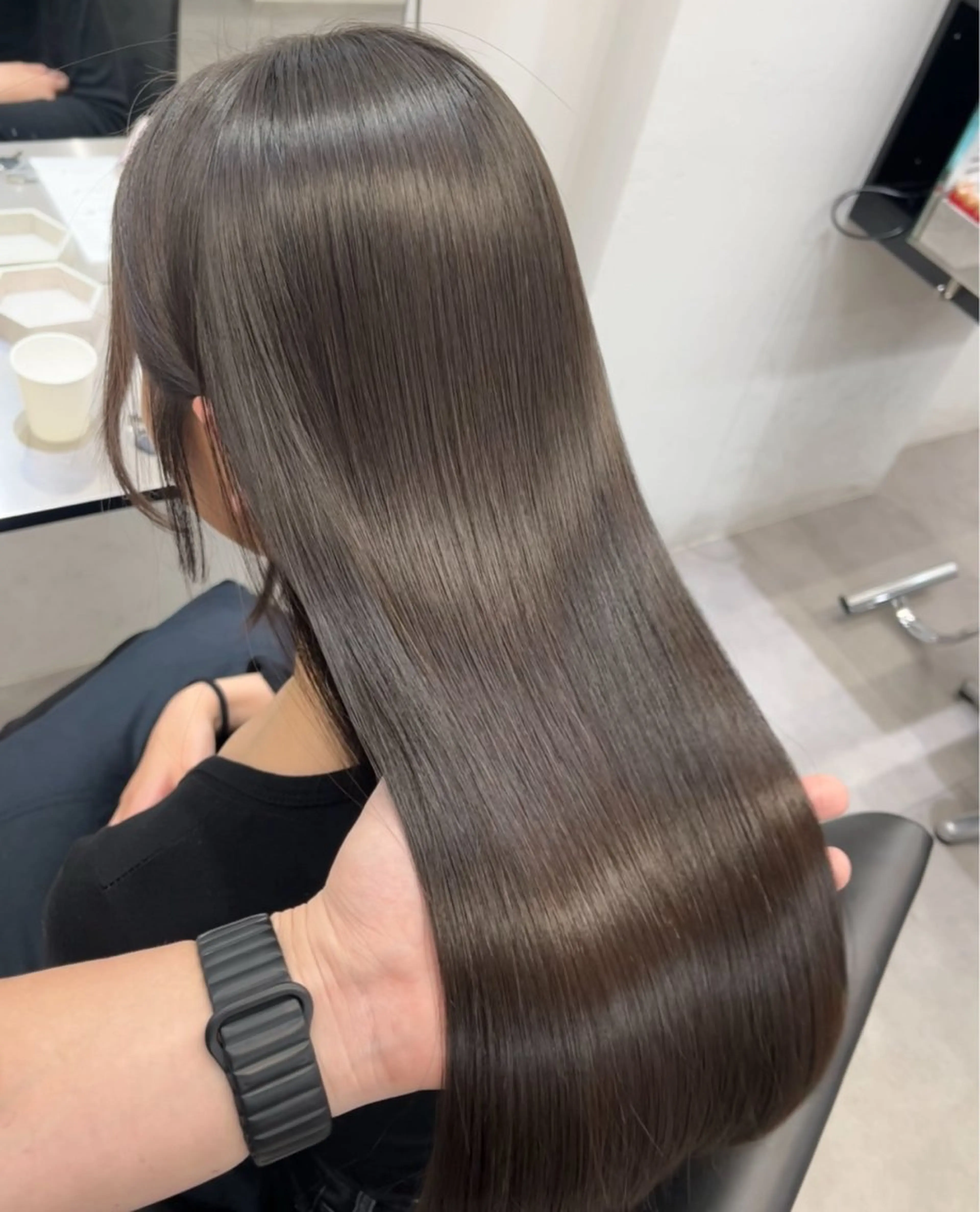 ロング ヘアカラー 縮毛矯正 トリートメント 髪質改善/縮毛矯正 梅田茶屋町/西尾祐作のヘアスタイル