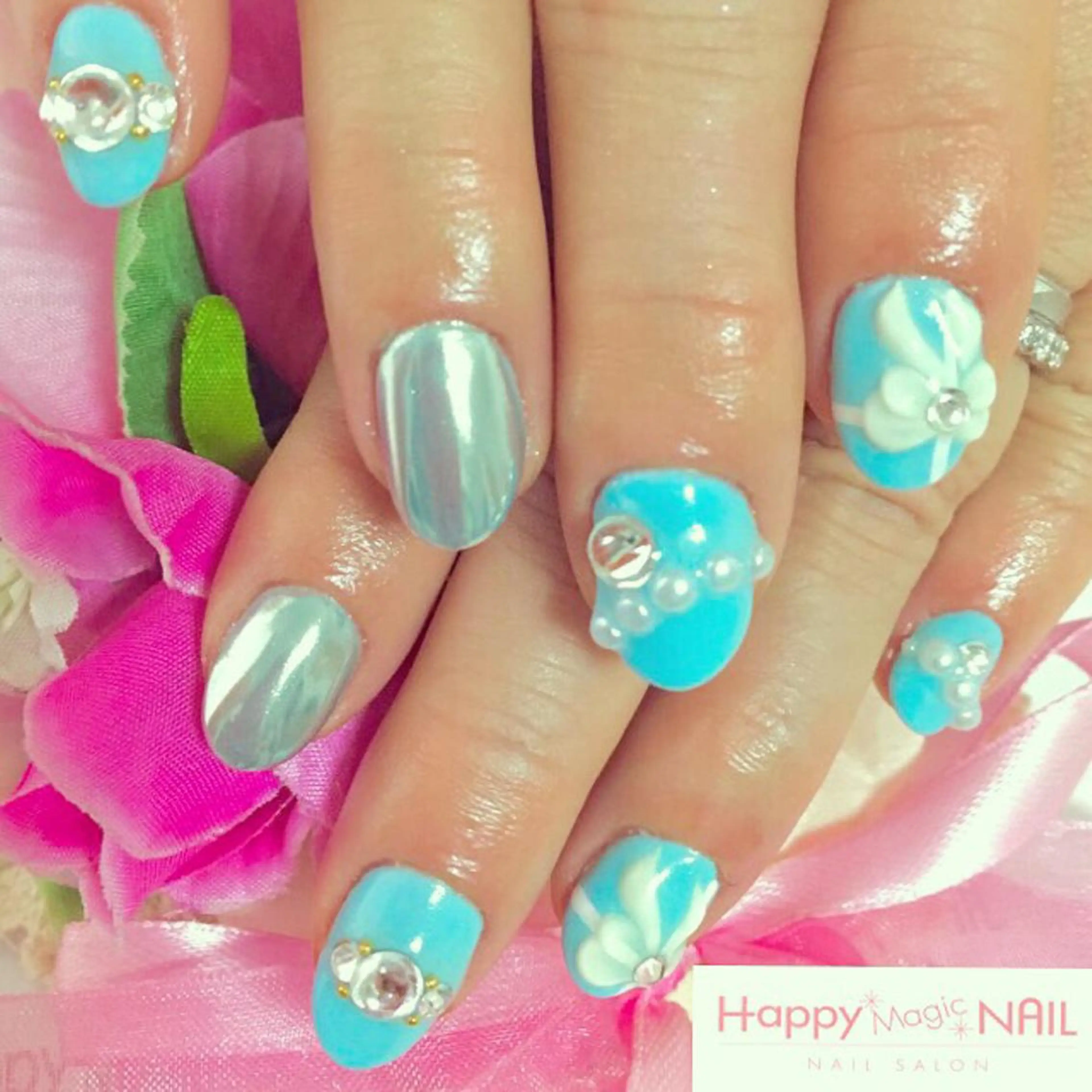 ネイル ジェルネイル ミラーネイル HappyMagic NAILのネイルデザイン