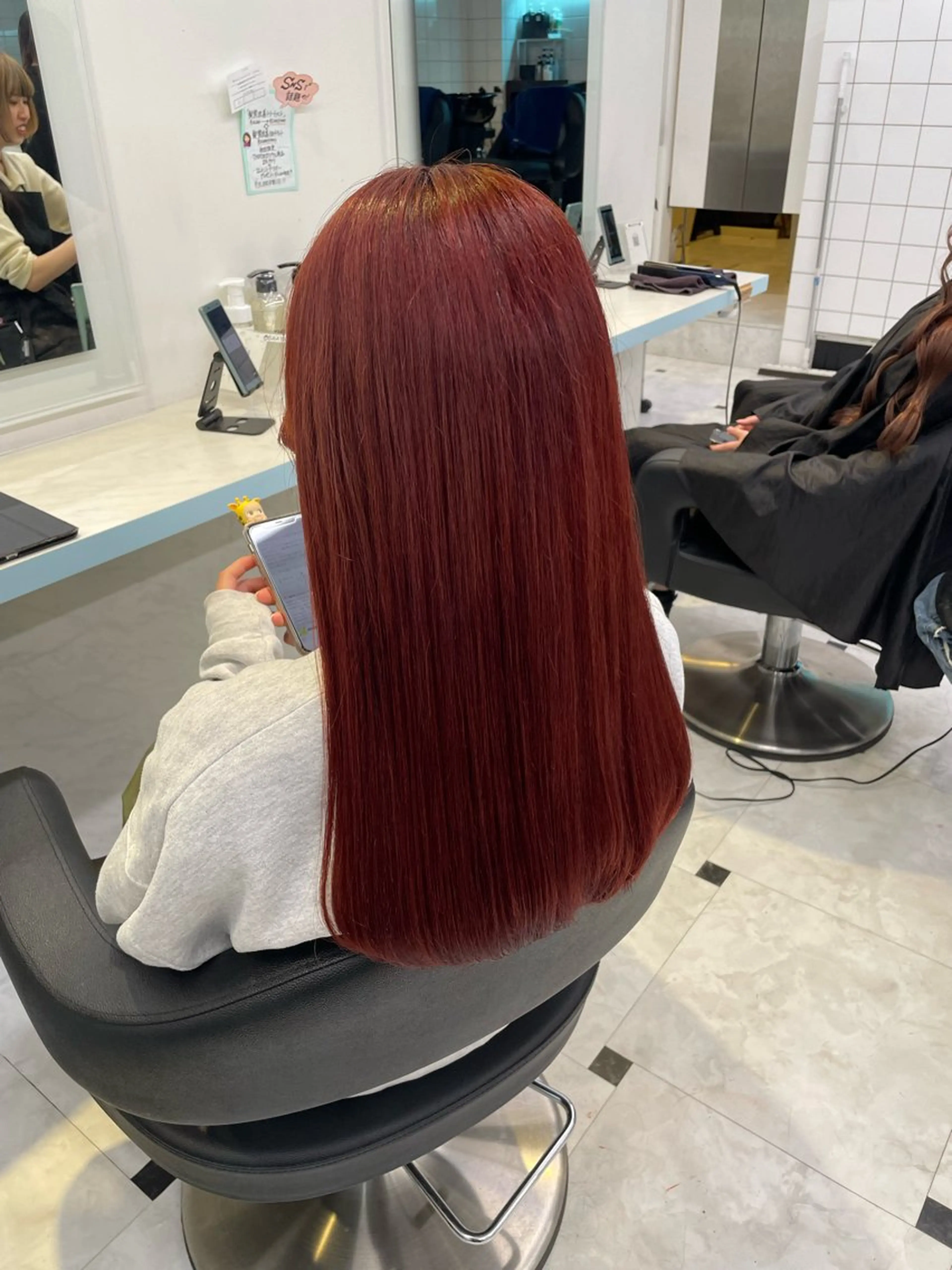 セミロング カラー ヘアカラー 🍒♡艶髪暖色カラー saaya♡🍒のヘアスタイル