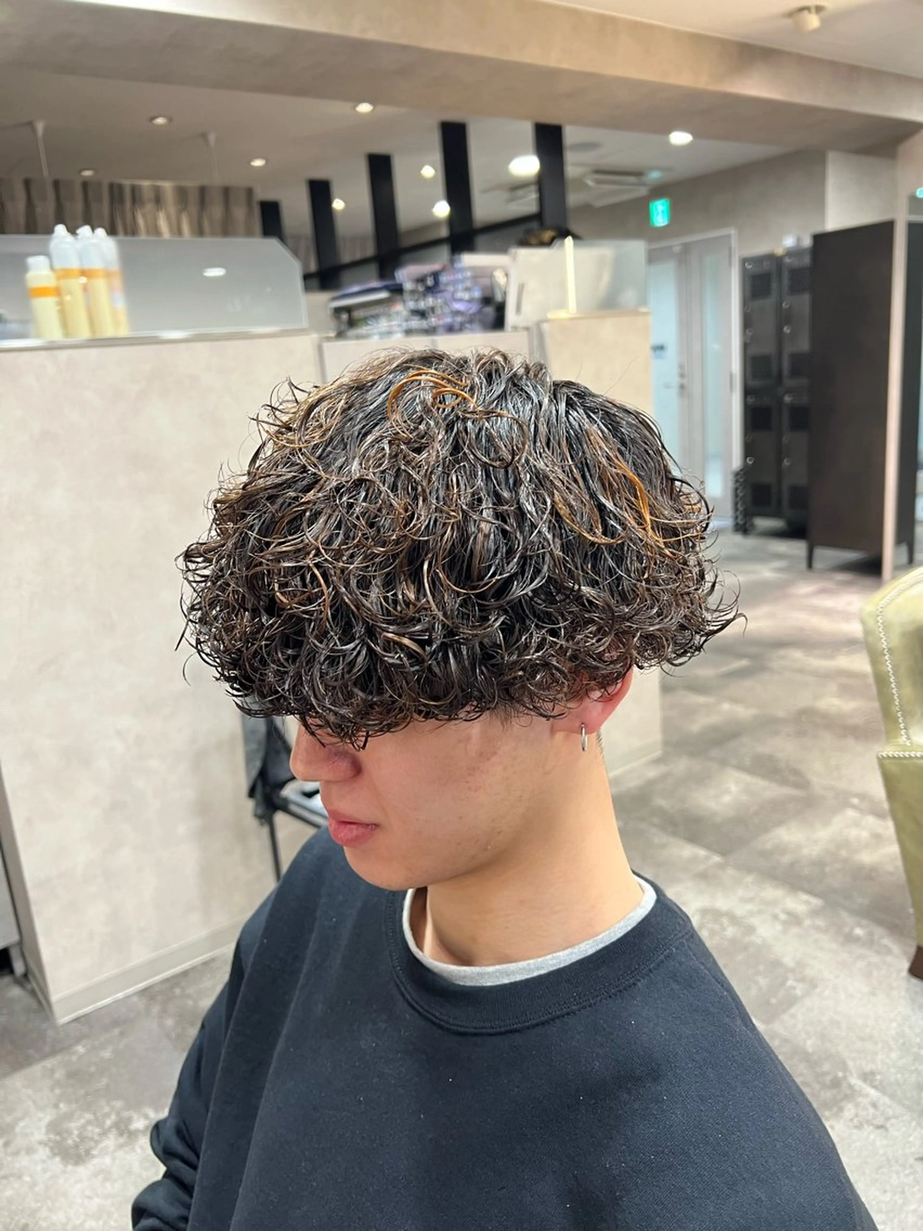 ショート パーマ ヘアアレンジ メンズ メンズメッシュ メンズパーマ 波巻きパーマ カット パーマ メンズ特化/カラー/ パーマ/ケイシンのヘアスタイル
