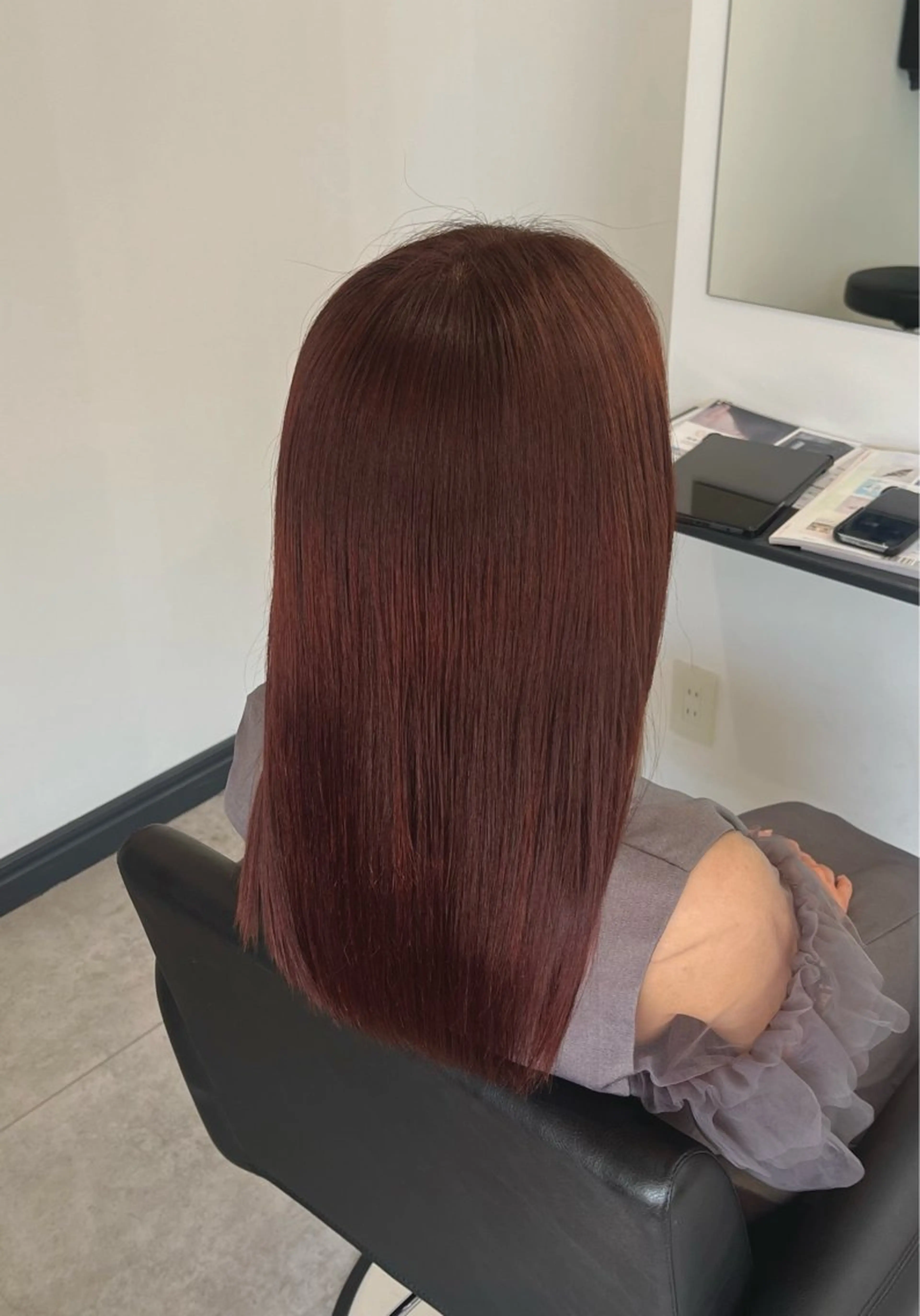カラー 透明感カラー レッドカラー ヘアカラー 甲斐 匠悟のヘアスタイル