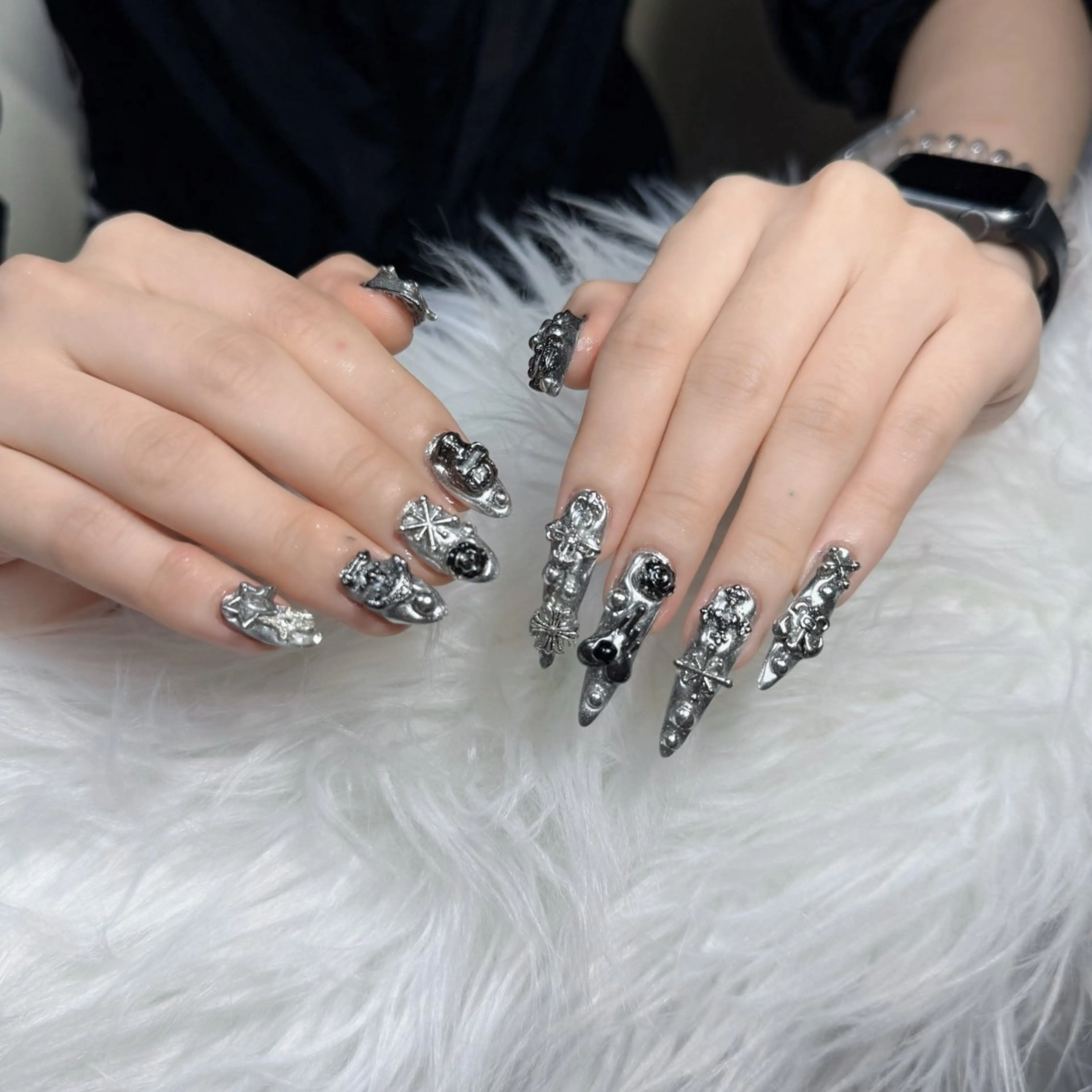 ネイル アートネイル フレンチネイル ジェルネイル 韓国ネイル マグネットネイル ハンドネイル Lenie Nail Salonのネイルデザイン