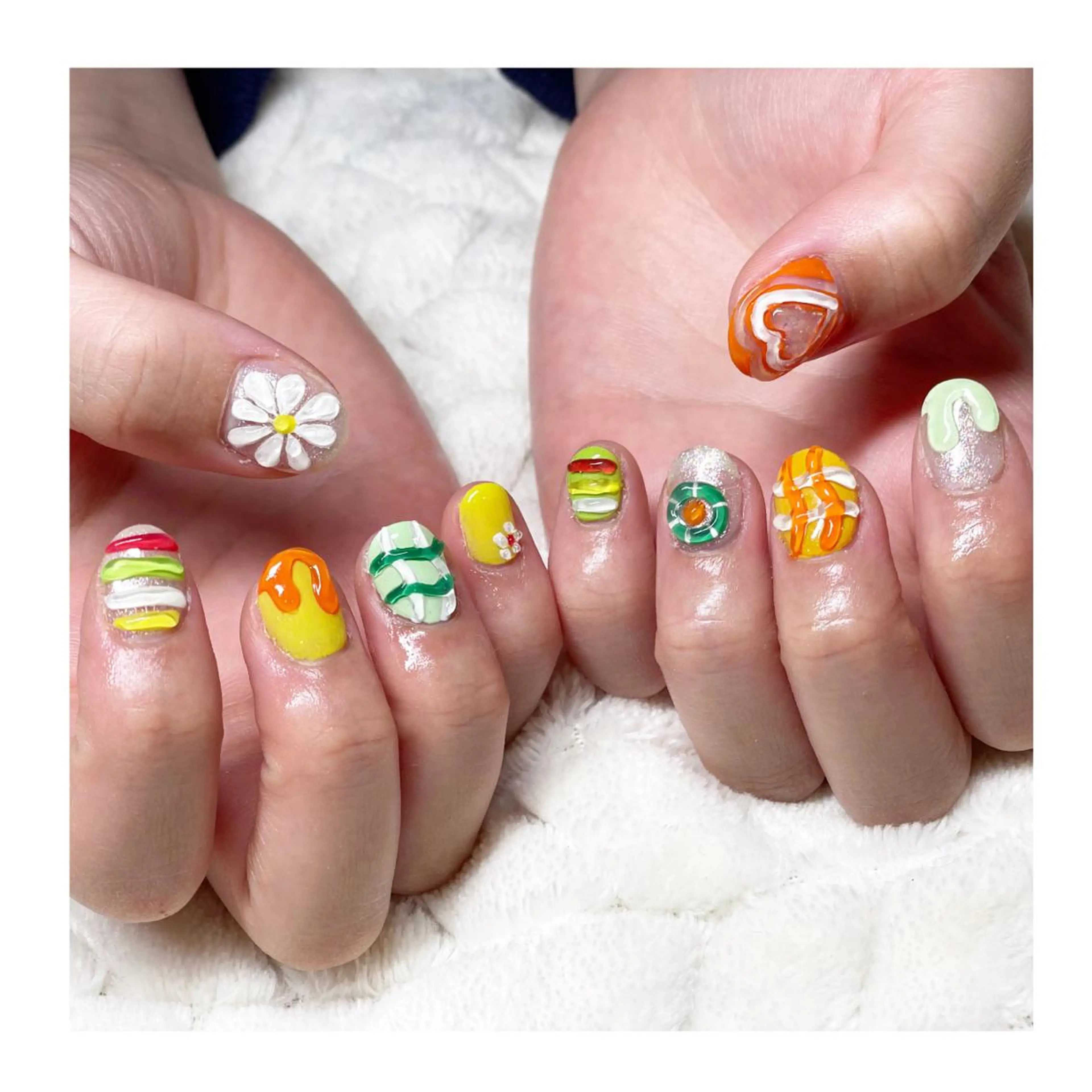 カラフルネイル】 #カラフルネイル #ジェルネイル #ネイル #凸凹ネイル