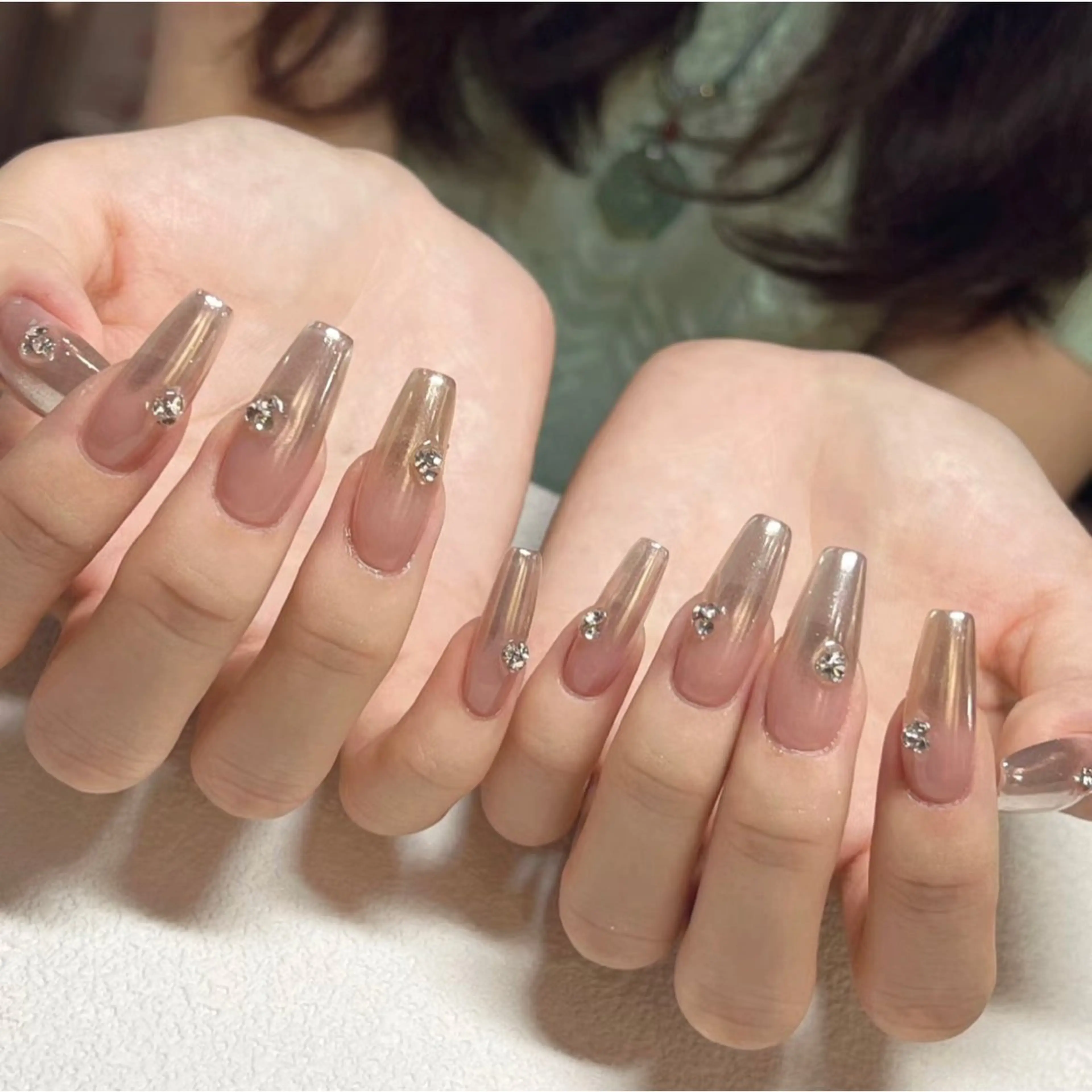 ネイル 長さ出し フレンチネイル グラデーション マグネットネイル マグネットフレンチ ハンドネイル ハンドケア ⭐️Dreamy Nail⭐️のネイルデザイン