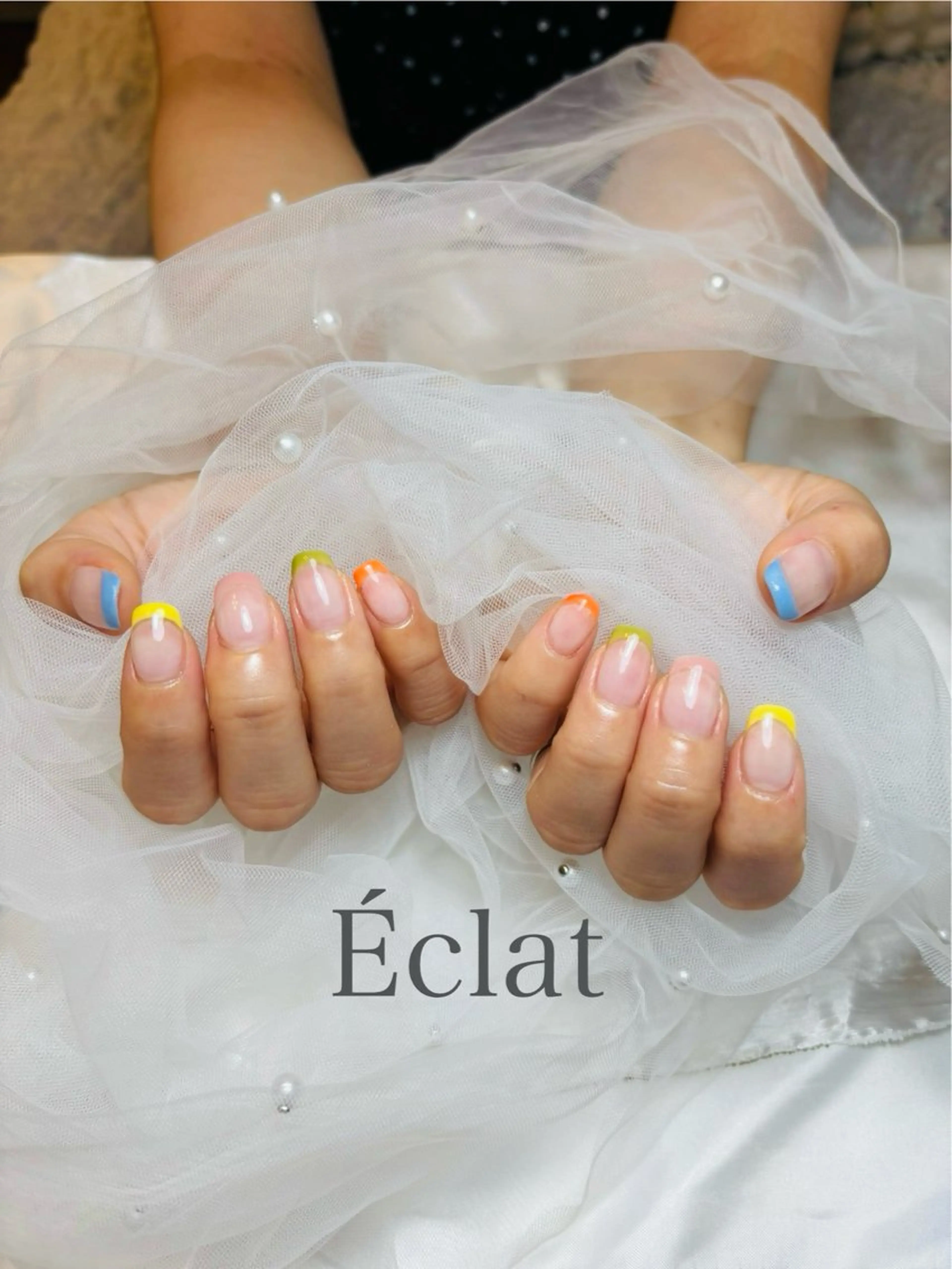 ネイル フレンチネイル パステルネイル nail salon Éclatのネイルデザイン