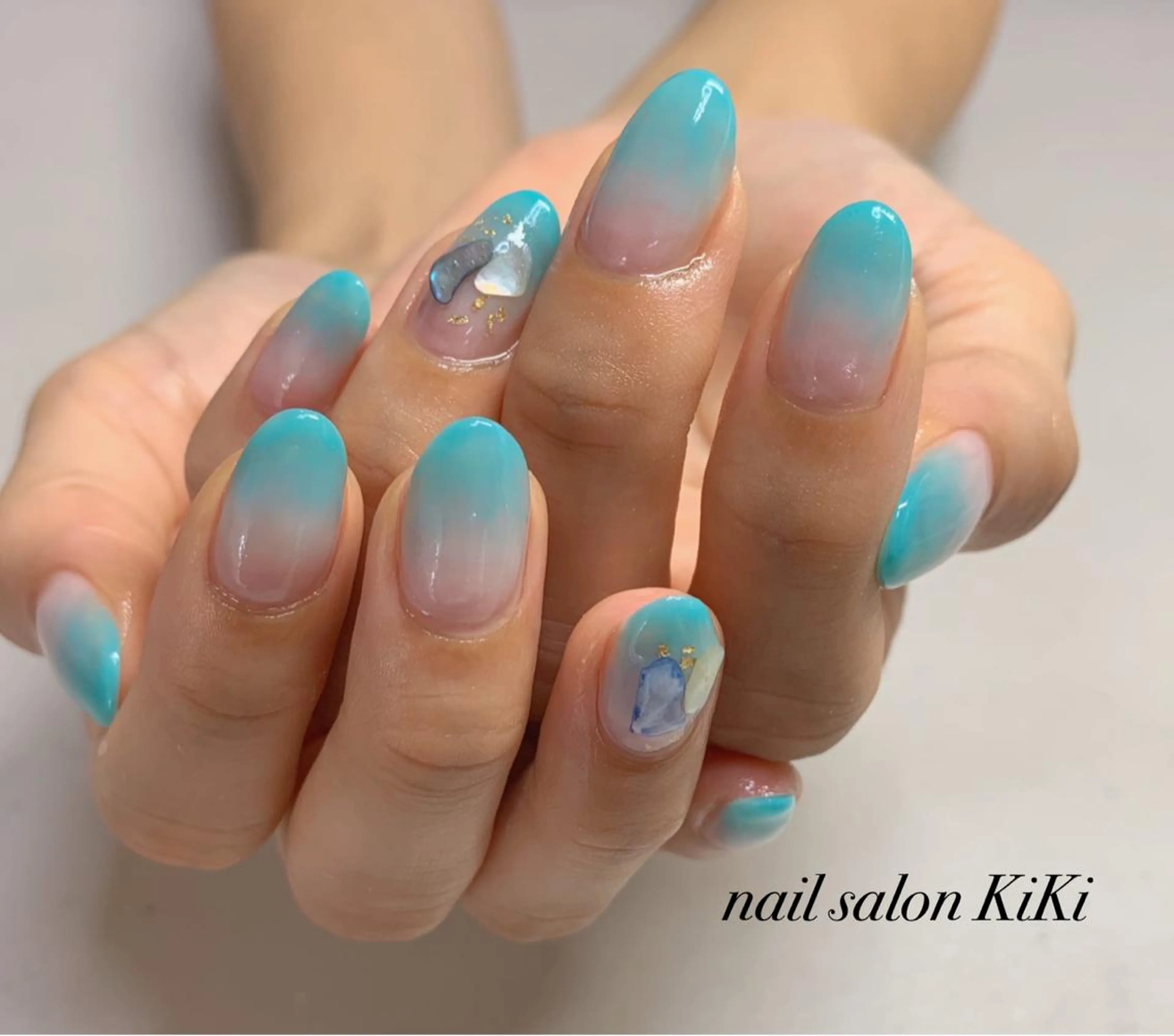 ネイル ブルー K. KiKiのネイルデザイン