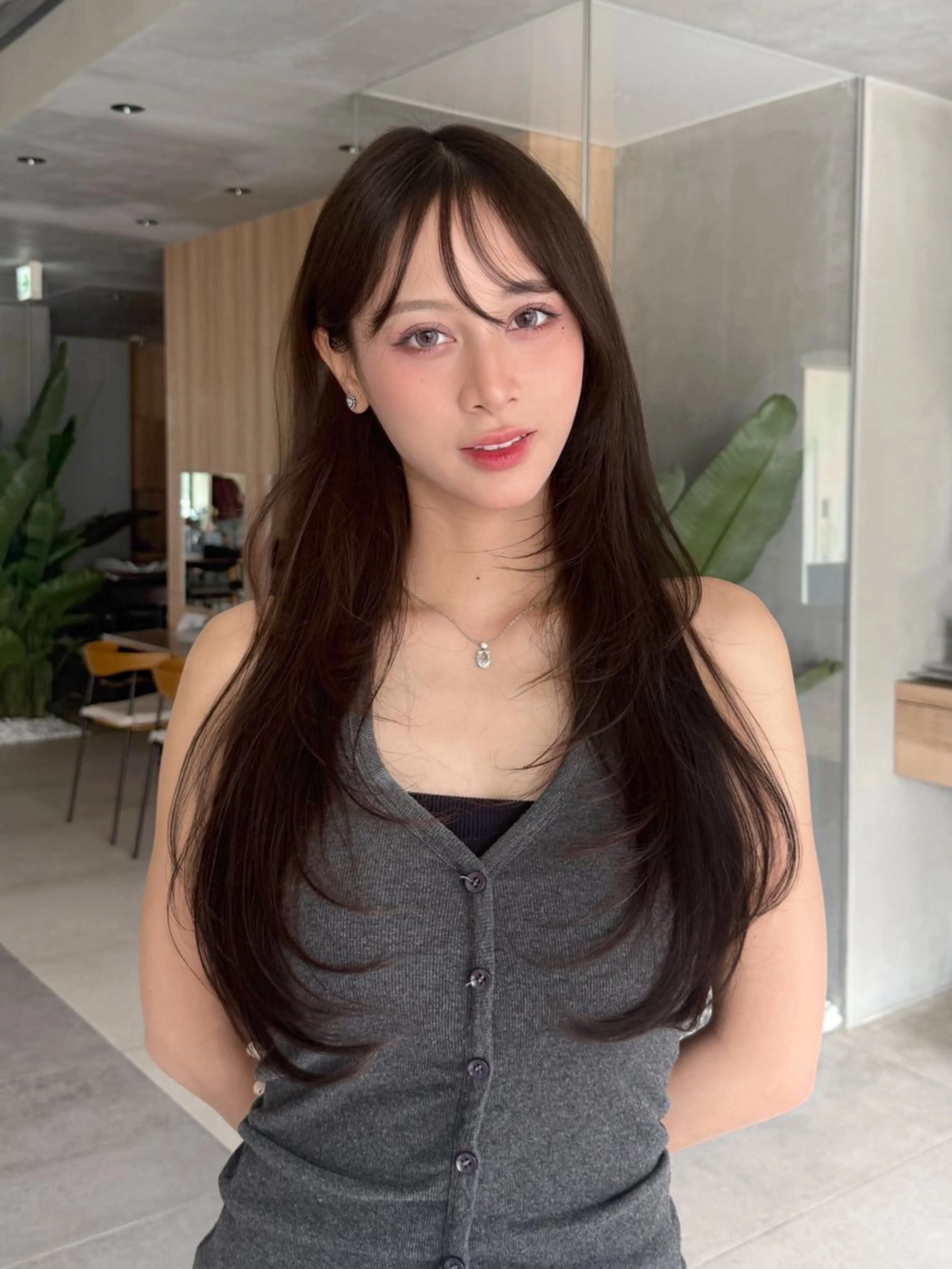 ロング カット ヘアカラー トリートメント 💓ロング韓国ヘア ~Kirara💓のヘアスタイル