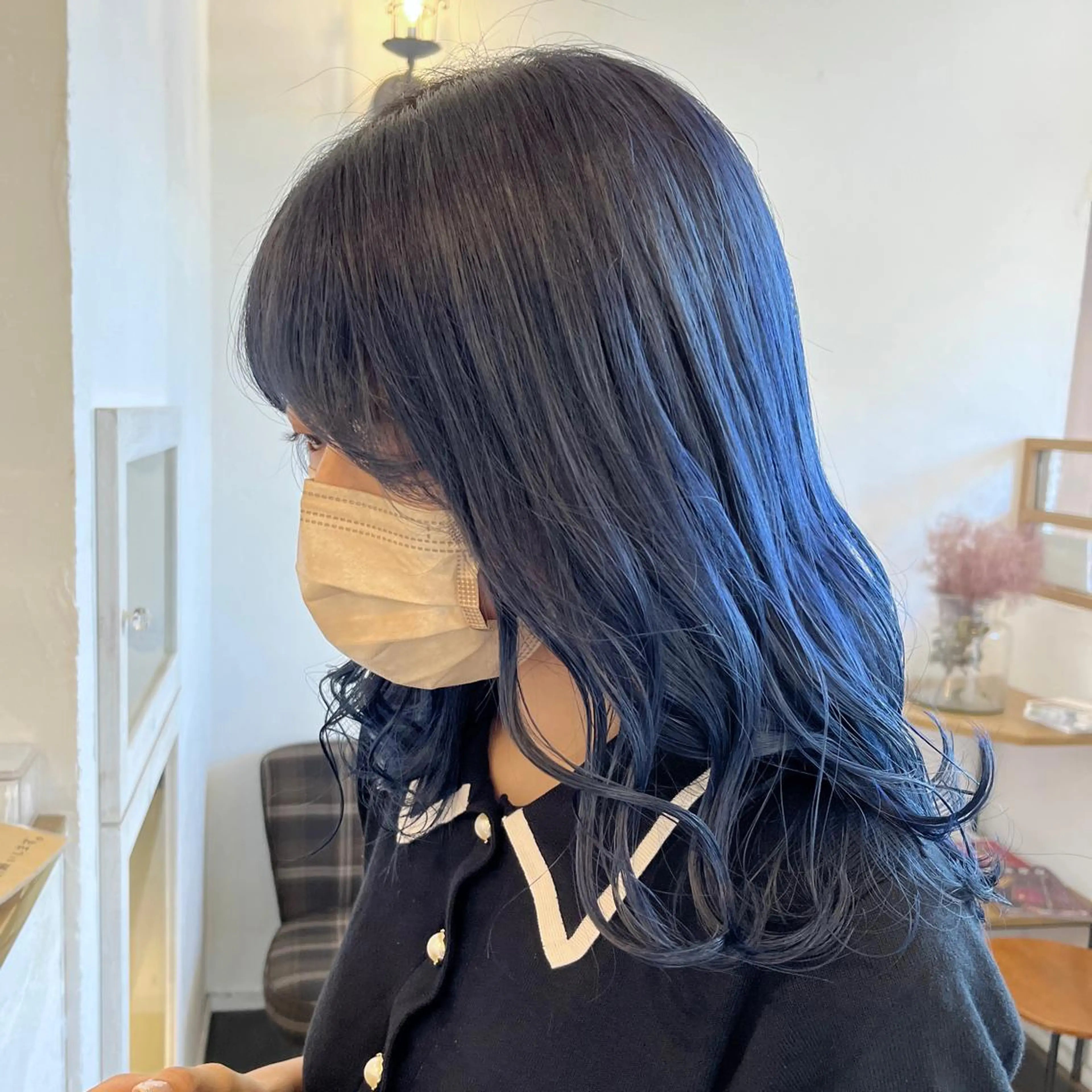 ミディアム カラー ブルーカラー ネイビーカラー 伊藤ゆかり/髪質改善 /透明感カラーのヘアスタイル