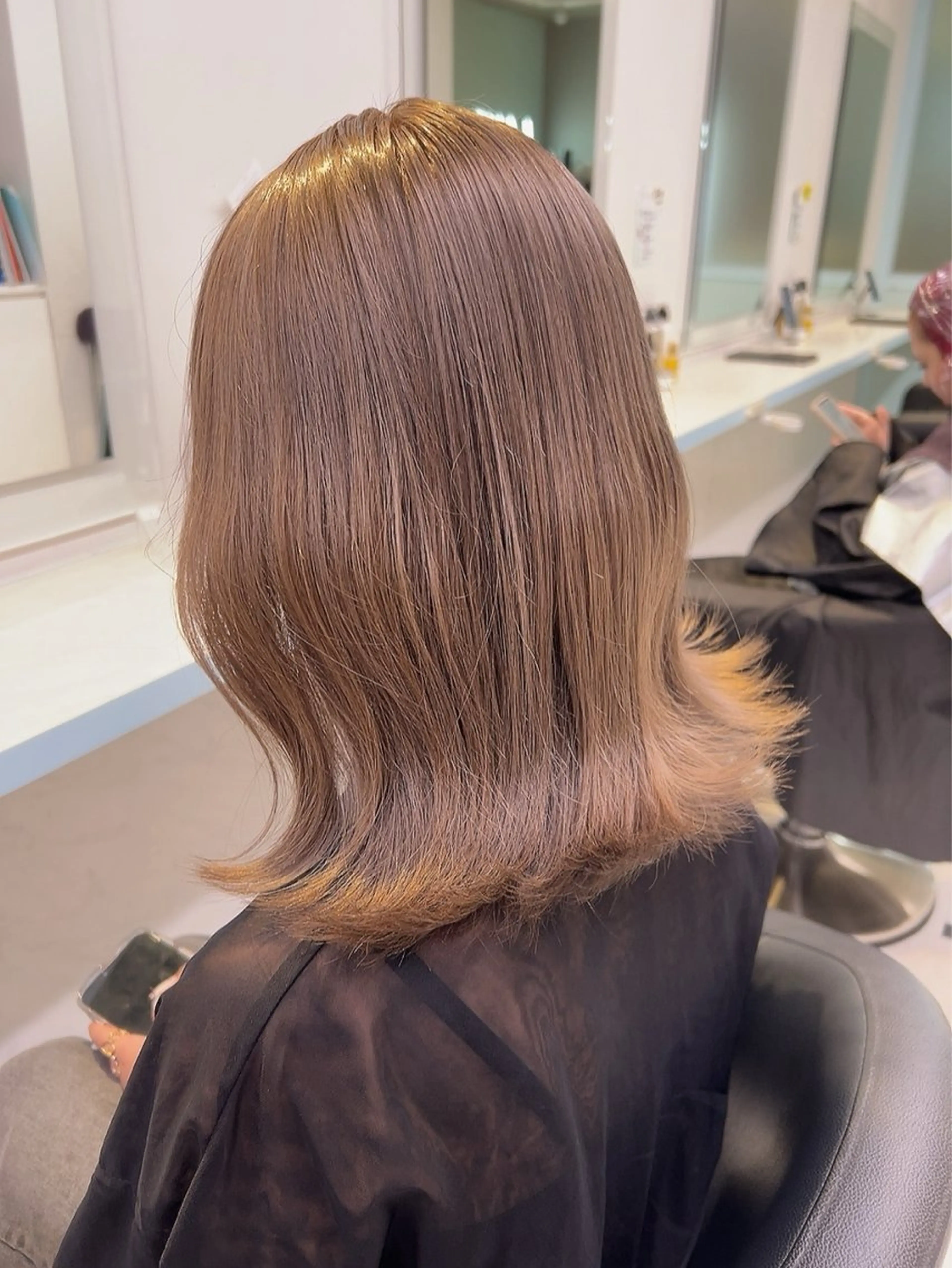 ミディアム カラー ヘアカラー トリートメント ヘッドスパ 🥞ベージュ系カラー 【すずきりほ】🥞のヘアスタイル