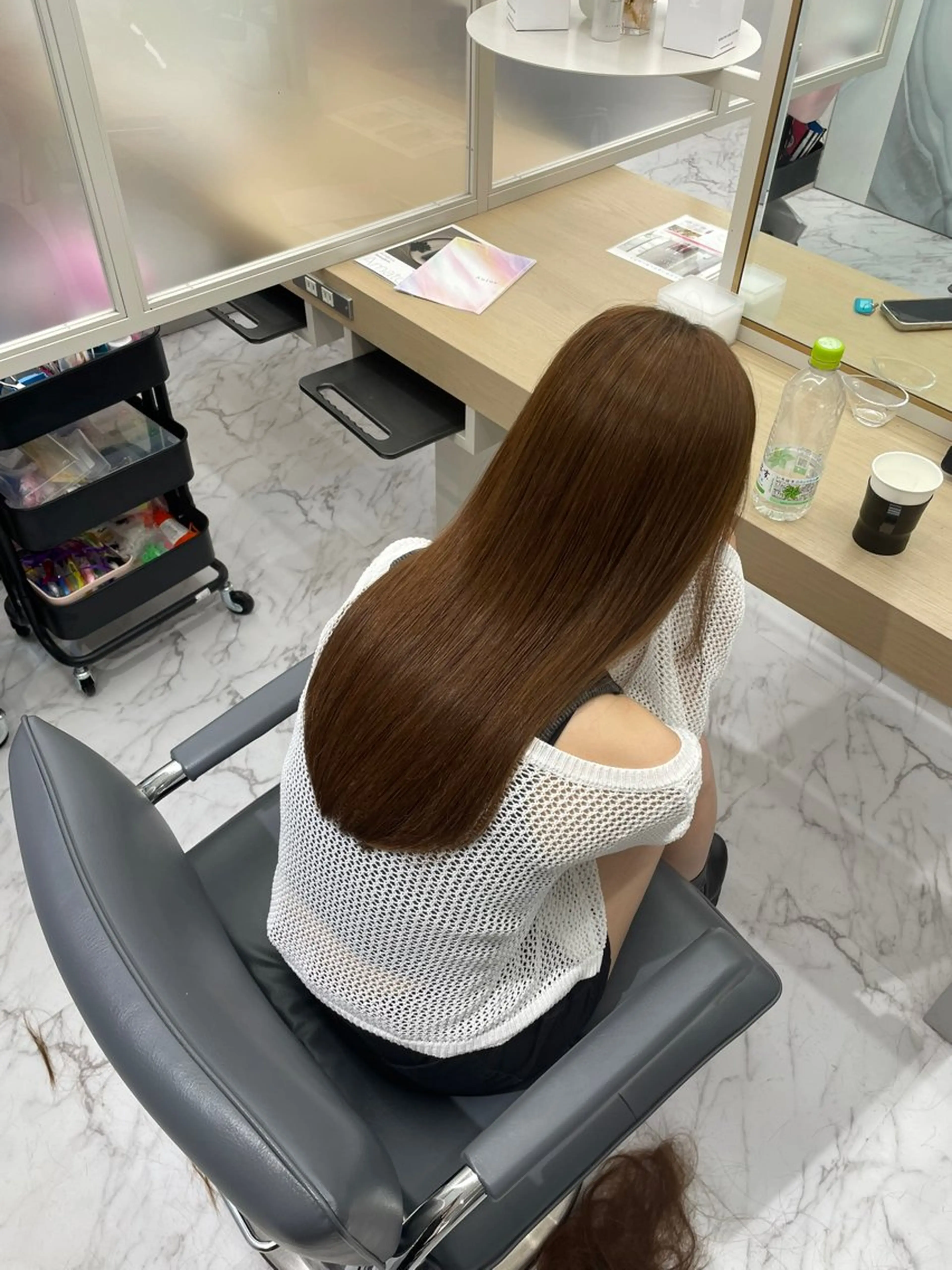 💛まさに透明感💛　カット+ブリーチ無しダブルカラー+トリートメント　ダブルカラー　透明感カラー　オリーブベージュの写真