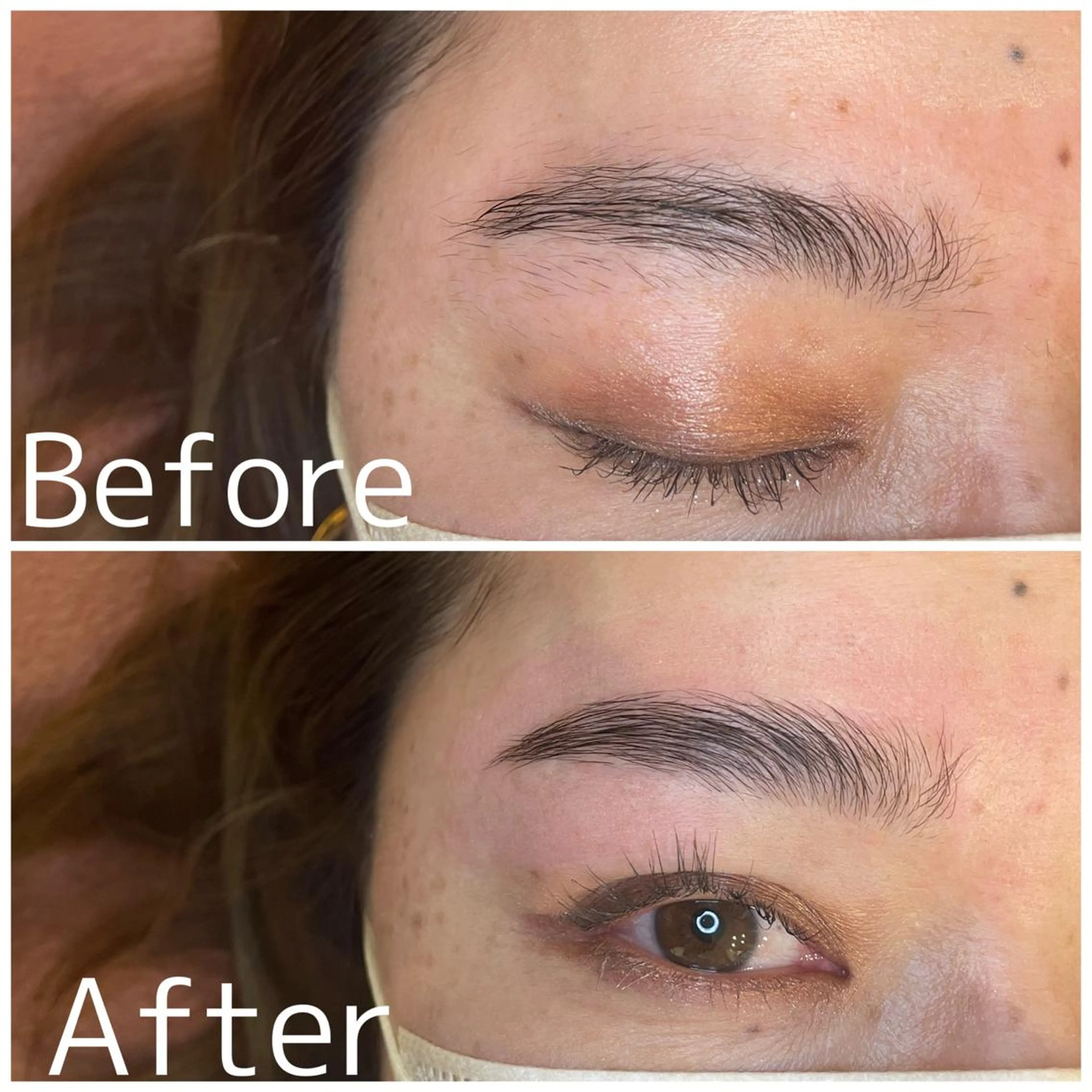 ハリウッドブロウリフトフルコース(毛流れ矯正＋眉周りワックス脱毛＋お仕上げメイク)の写真