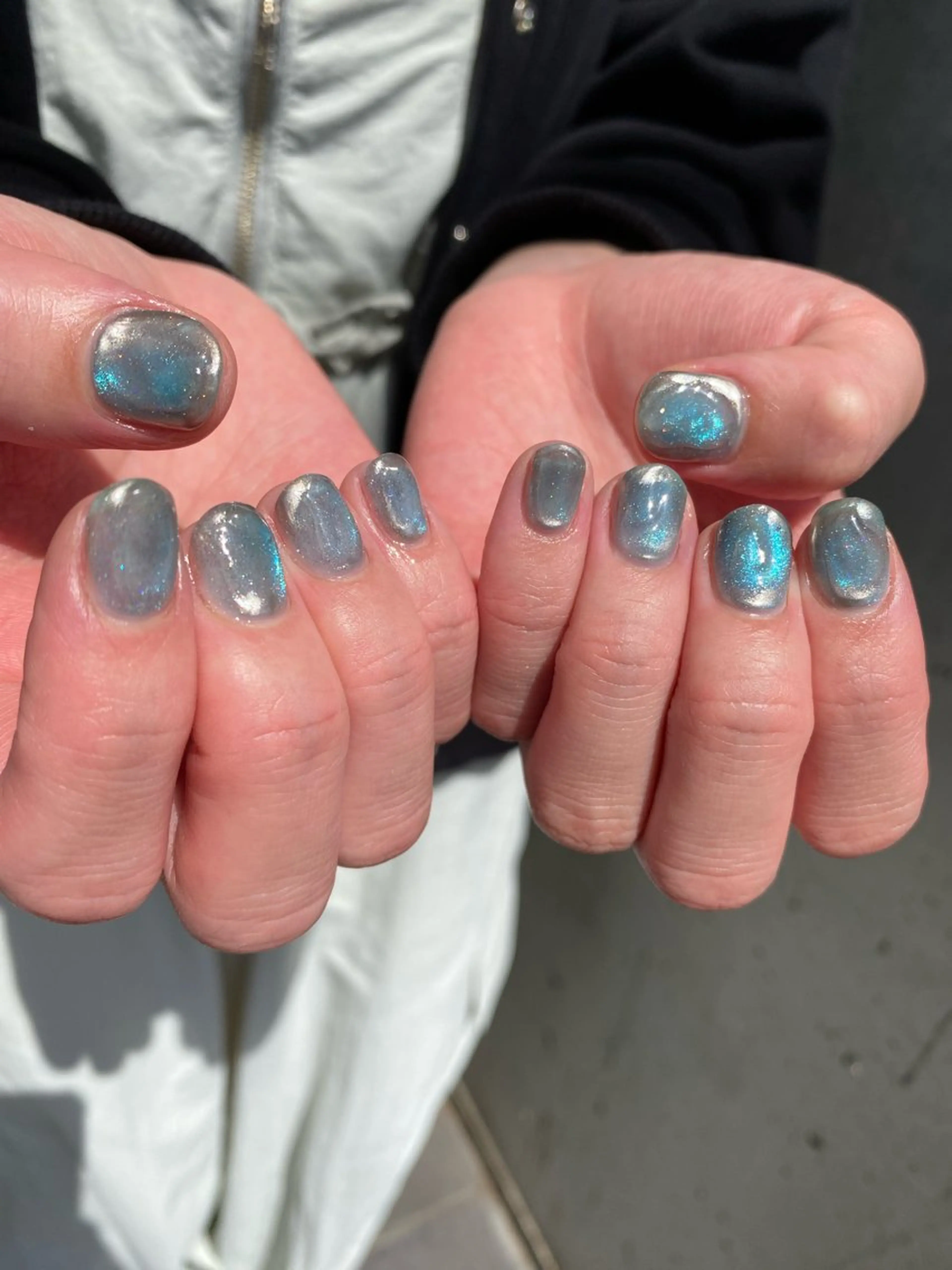 ネイル オーロラネイル マグネットネイル ニュアンスネイル シンプルネイル 春ネイル ハンドネイル 草加ニュアンスネイル 🌚hersのネイルデザイン