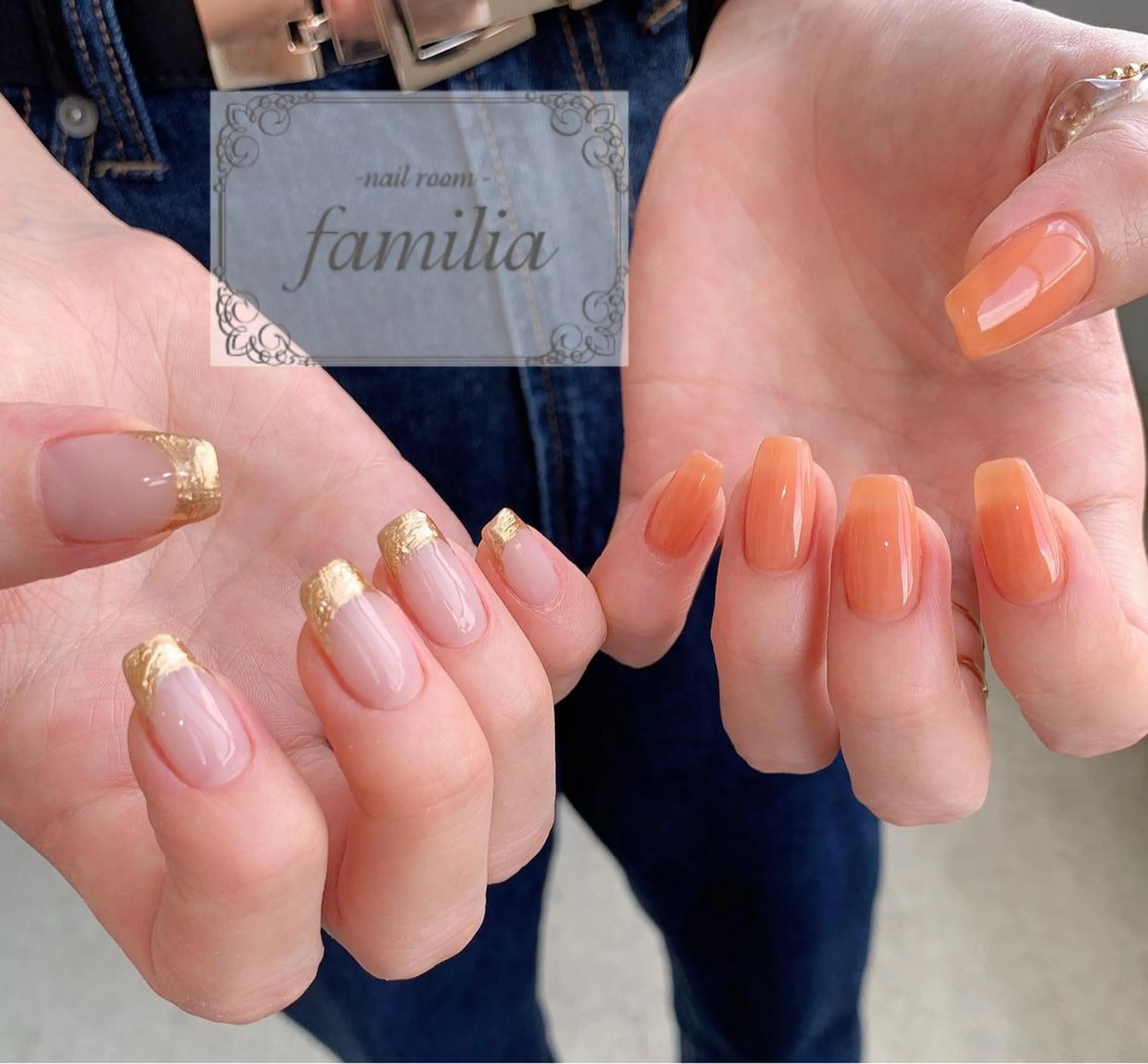 ネイル フレンチネイル ミラーネイル ハンドネイル -nailroom- familiaのネイルデザイン