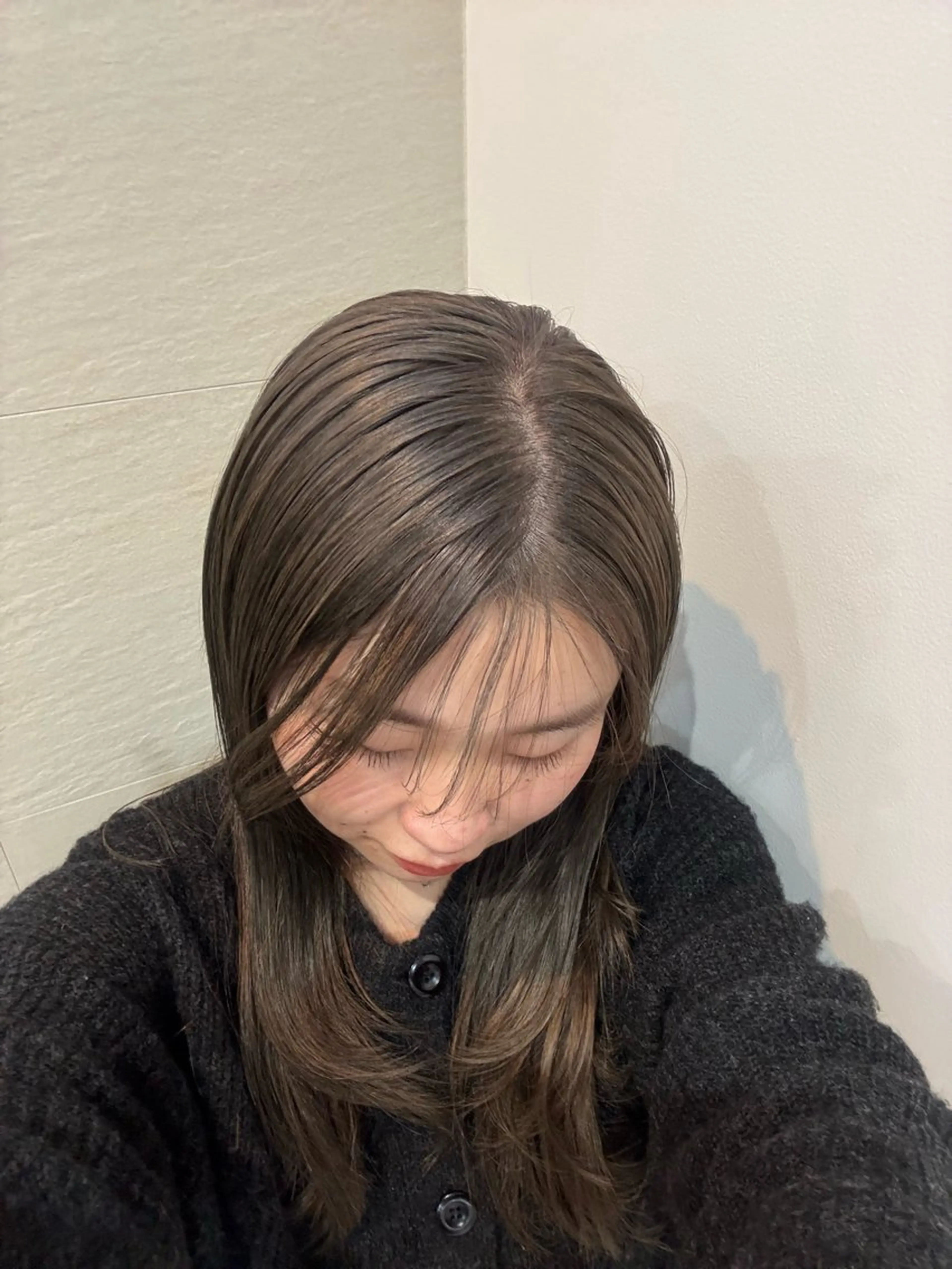 セミロング ヘアカラー トリートメント 透明感カラー🤎/ ツヤカラー/さくらのヘアスタイル