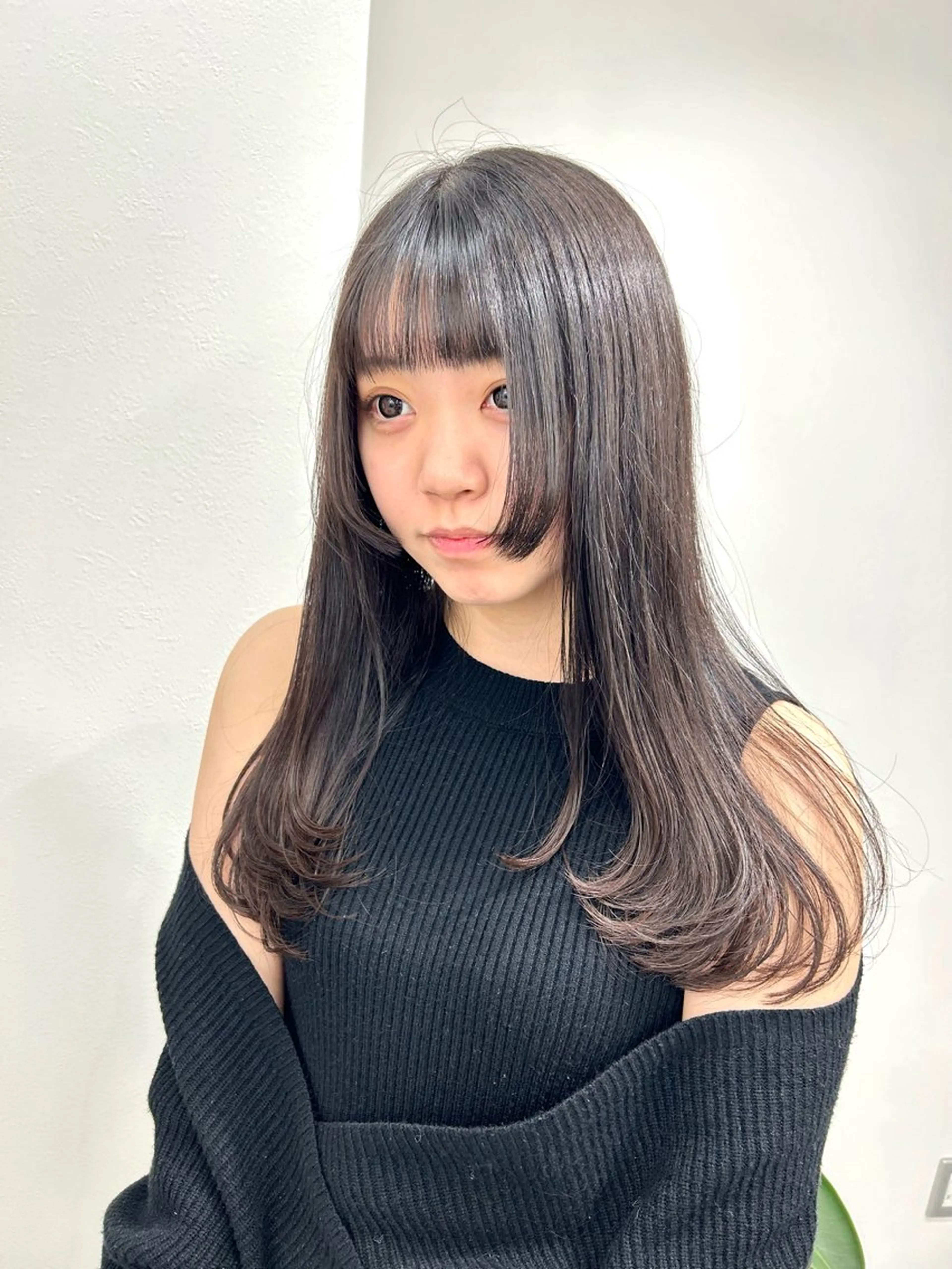 ロング カラー カット ヘアカラー トリートメント レイヤーカット韓国 暖色⭐︎KANAKOのヘアスタイル