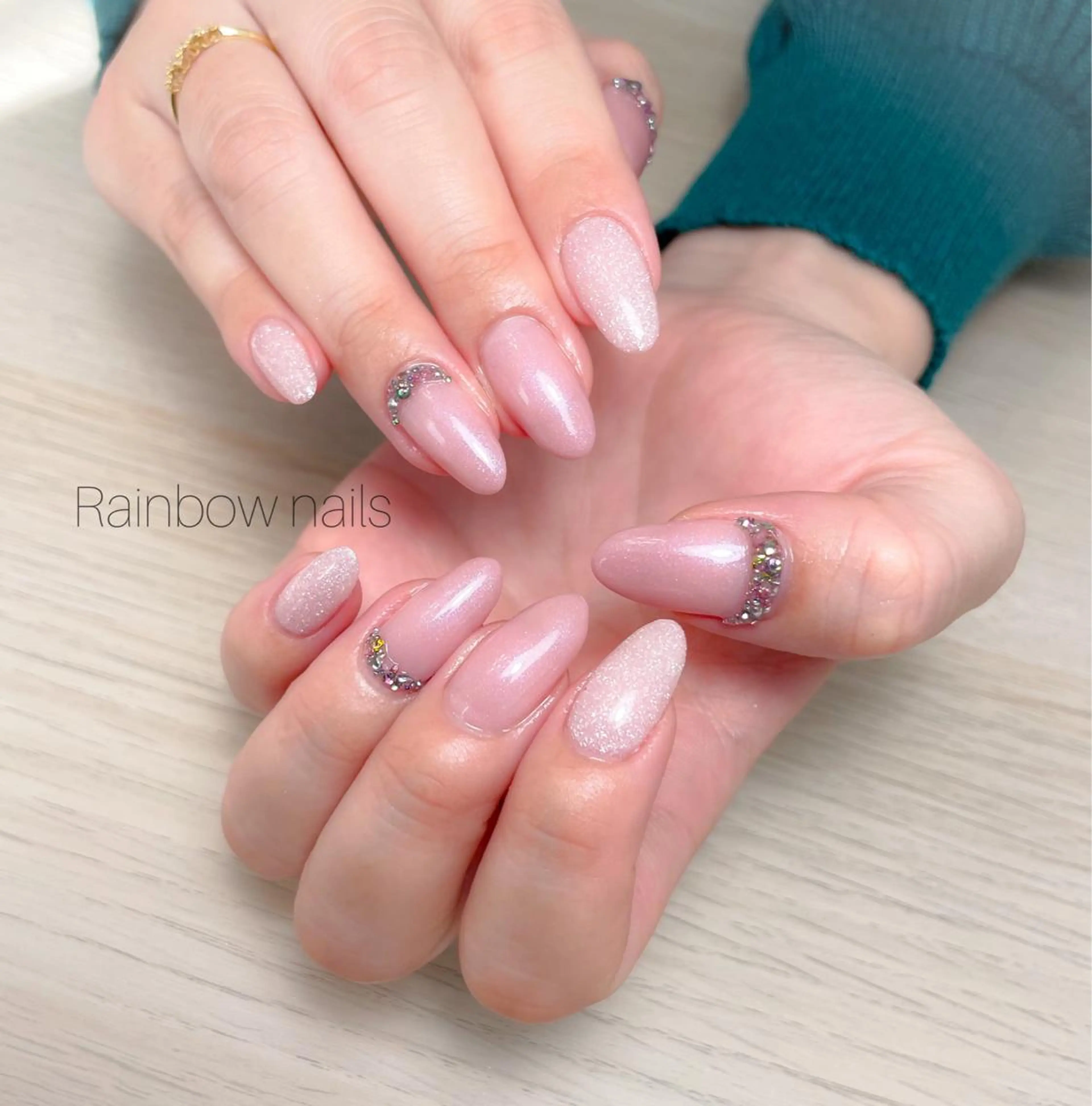 ネイル ハンドネイル Rainbow nailsくろちゃんのネイルデザイン