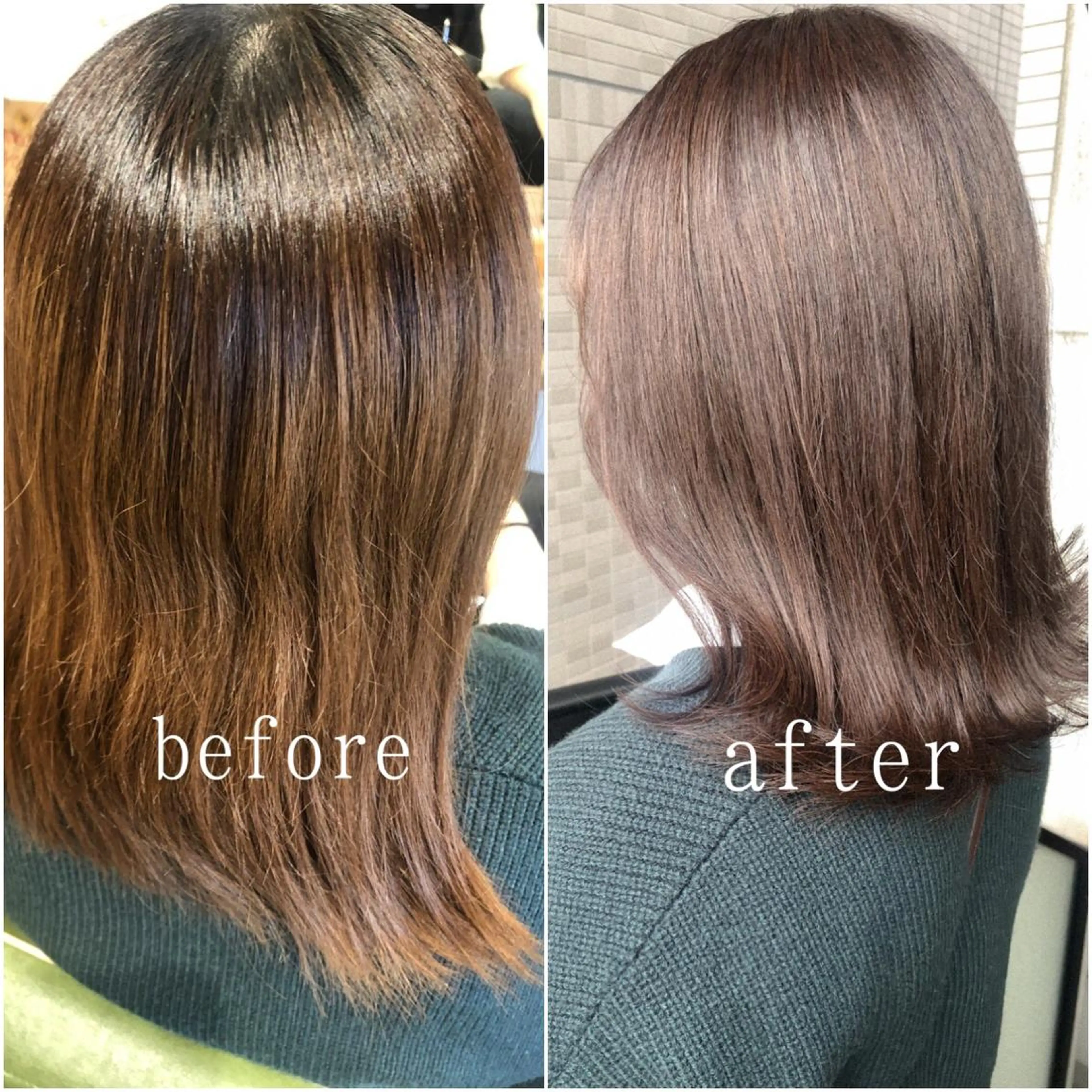 ミディアム カラー ブリーチ ブラウンカラー チョコレートブラウン ブリーチなしカラー カット ヘアカラー トリートメント カラーパティシエ facce🌼ikoのヘアスタイル