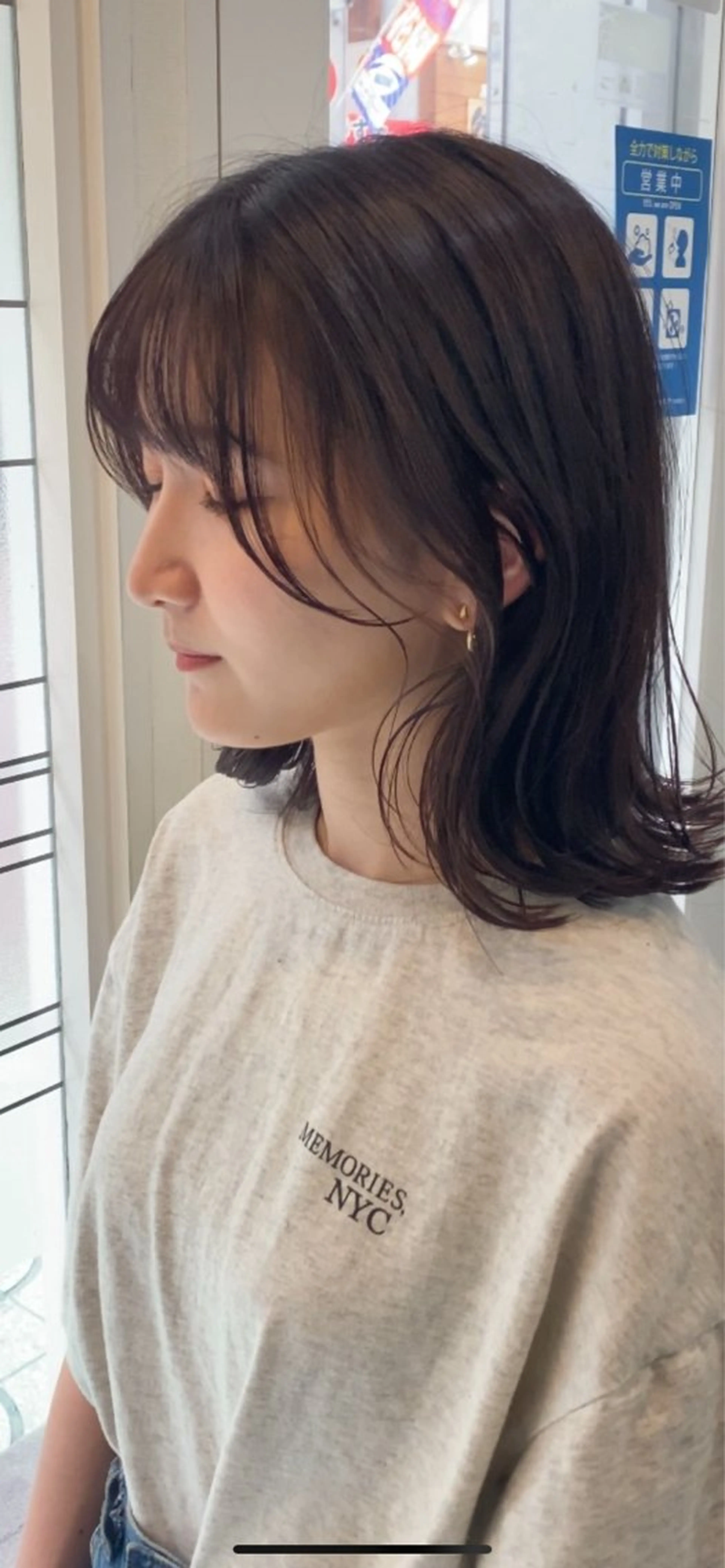 ミディアム 似合わせカット カット ヘアカラー トリートメント トップスタイリスト 江口 稜亮のヘアスタイル