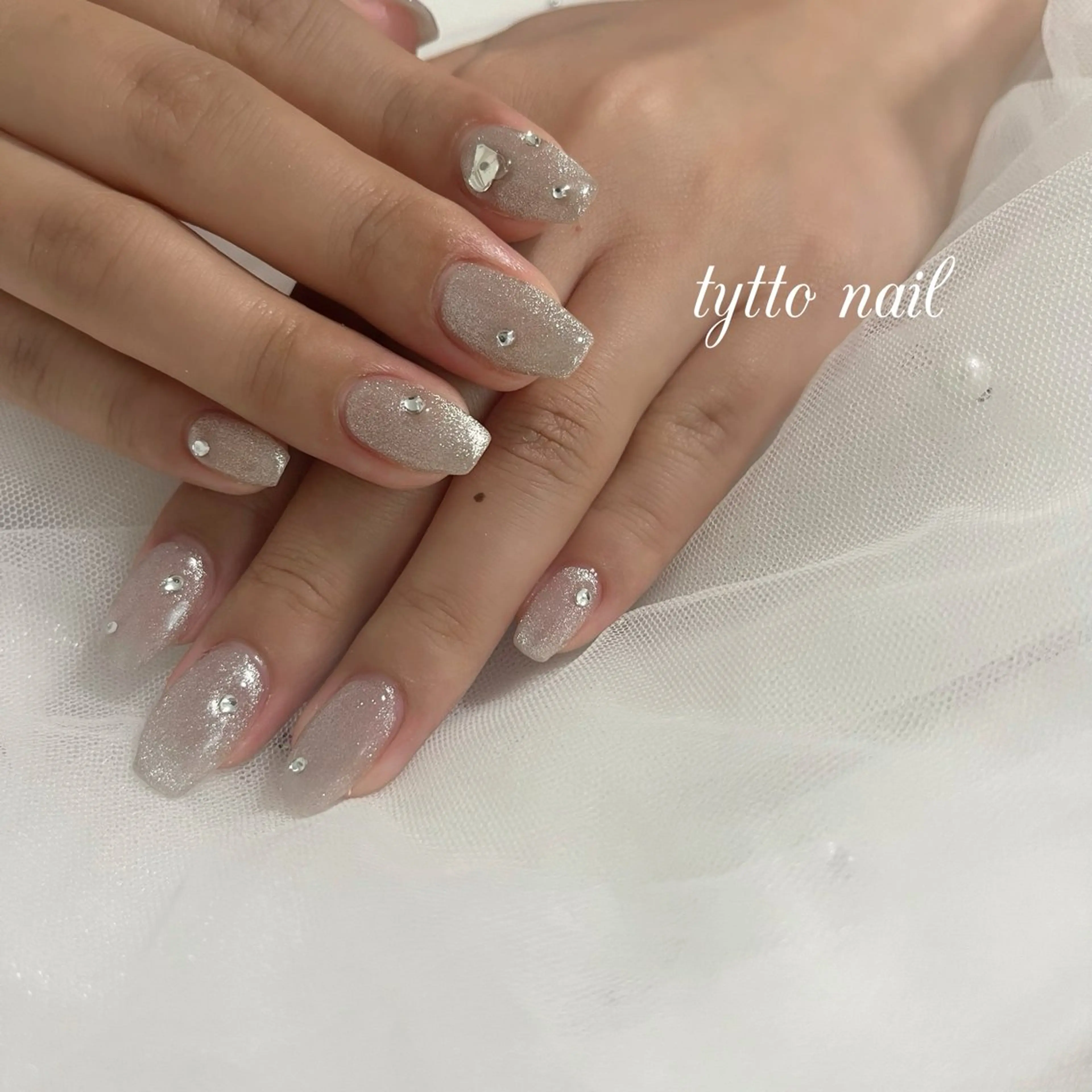 ネイル クリアネイル キラキラネイル マグネットネイル オフィスネイル ワンカラーネイル tytto nail ❤︎‪‪eri‪‪のネイルデザイン