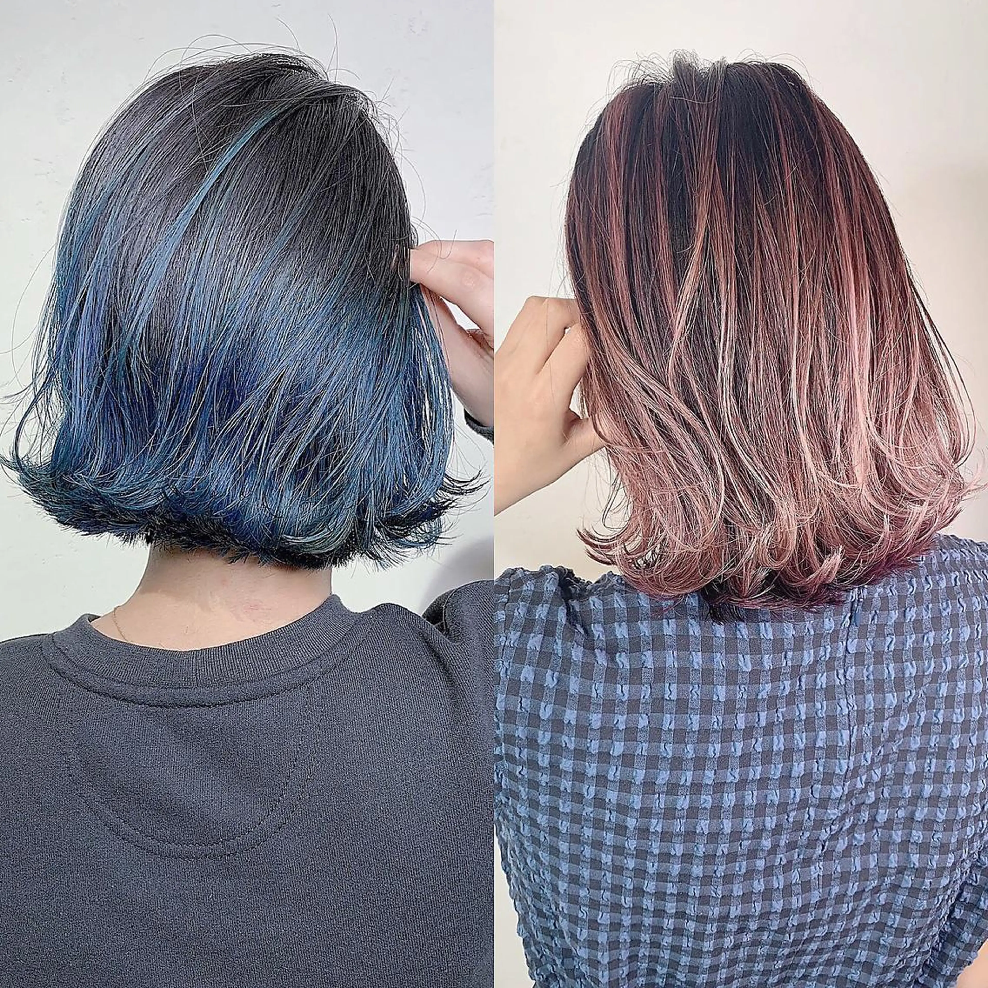 ミディアム カラー ヘアアレンジ バレイヤージュ レイヤーカット レイヤーカット❤︎ 韓国ヘア❤︎YUKAのヘアスタイル