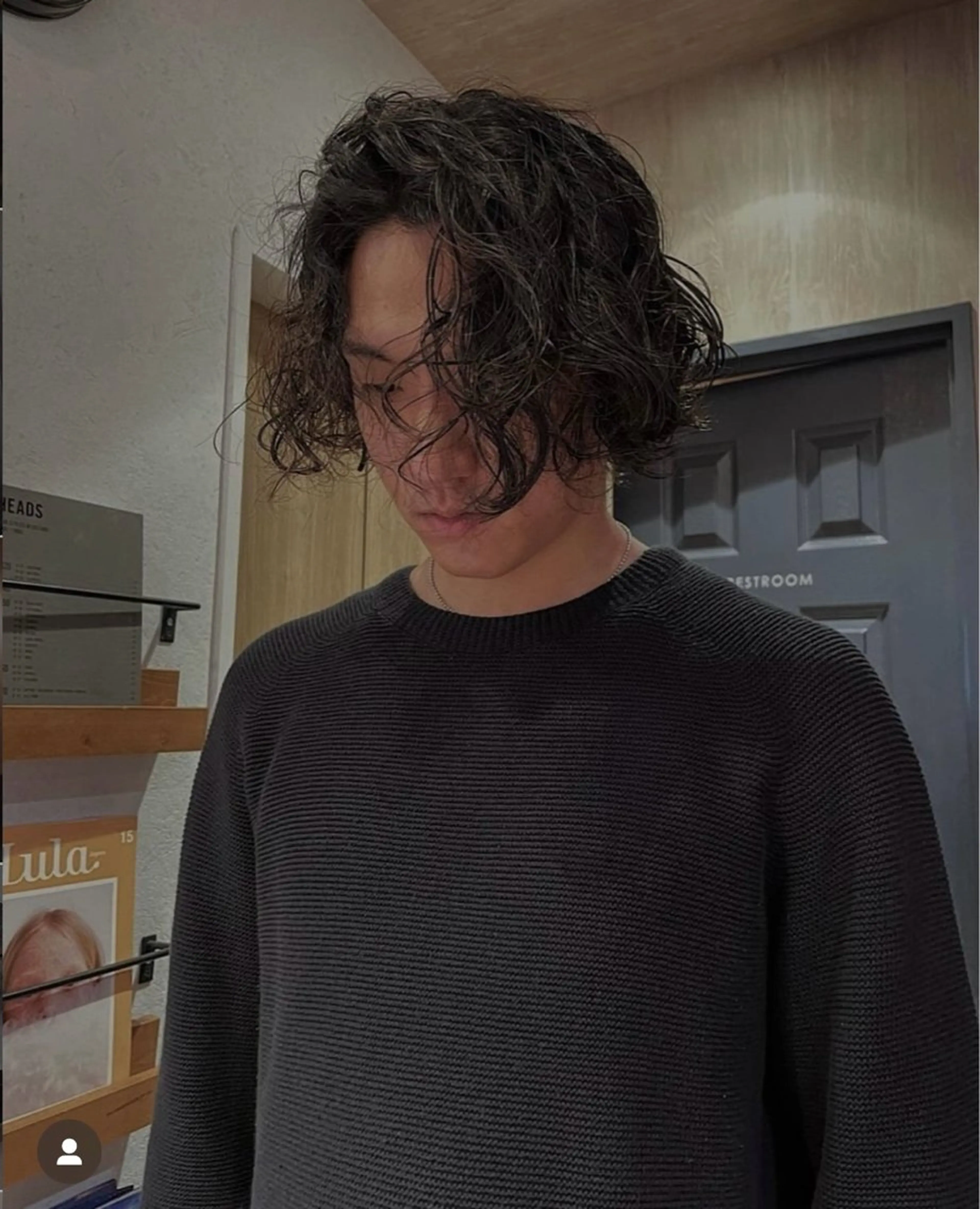 ミディアム メンズ カット パーマ率No.1 ／𝑻𝑨𝑲𝑼のヘアスタイル