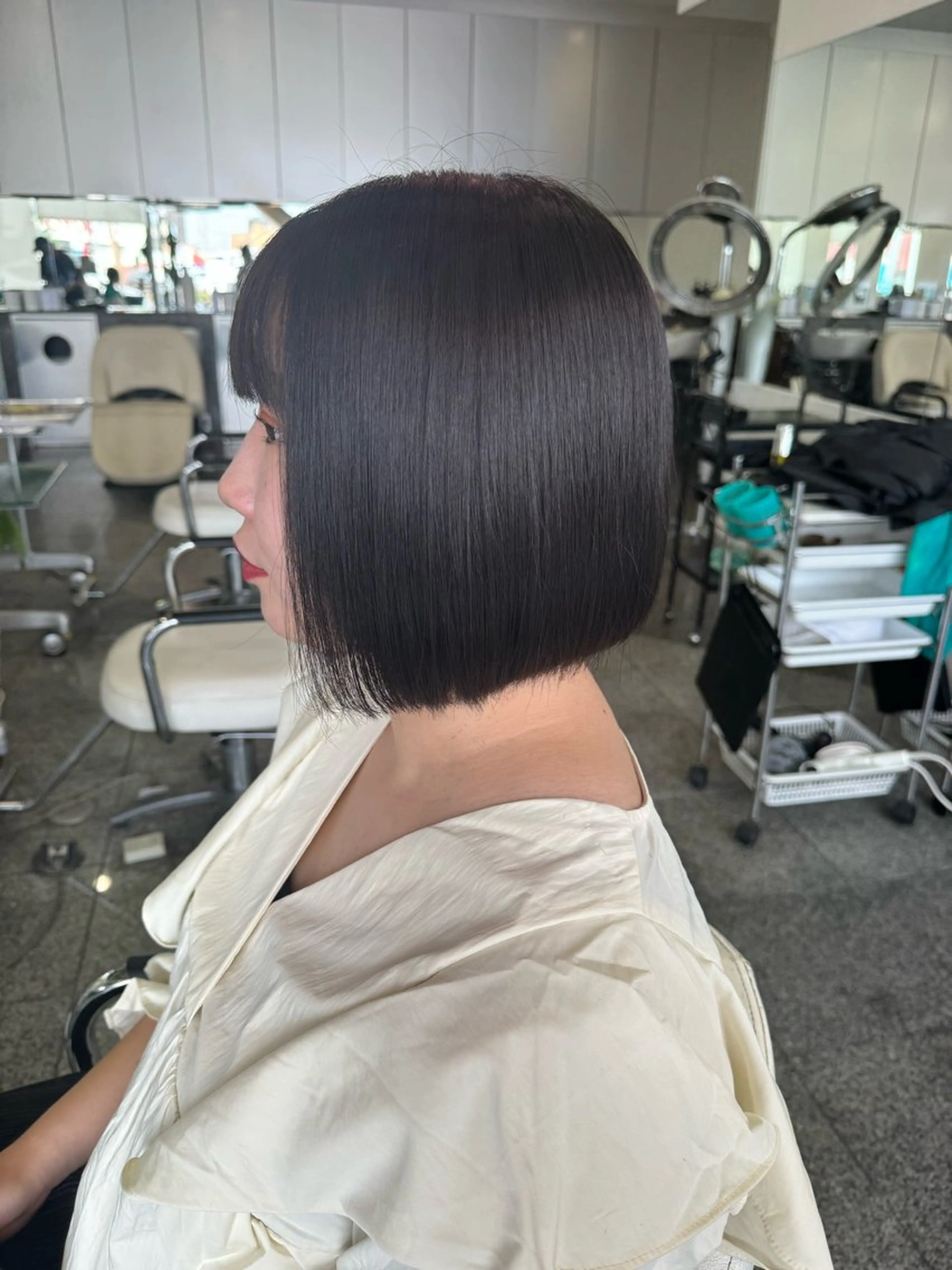 ショート カラー ダークグレー ダークグレージュ グレージュ ボブ カット ヘアカラー トリートメント 🎀ヒシダアキ /taboo🎀のヘアスタイル