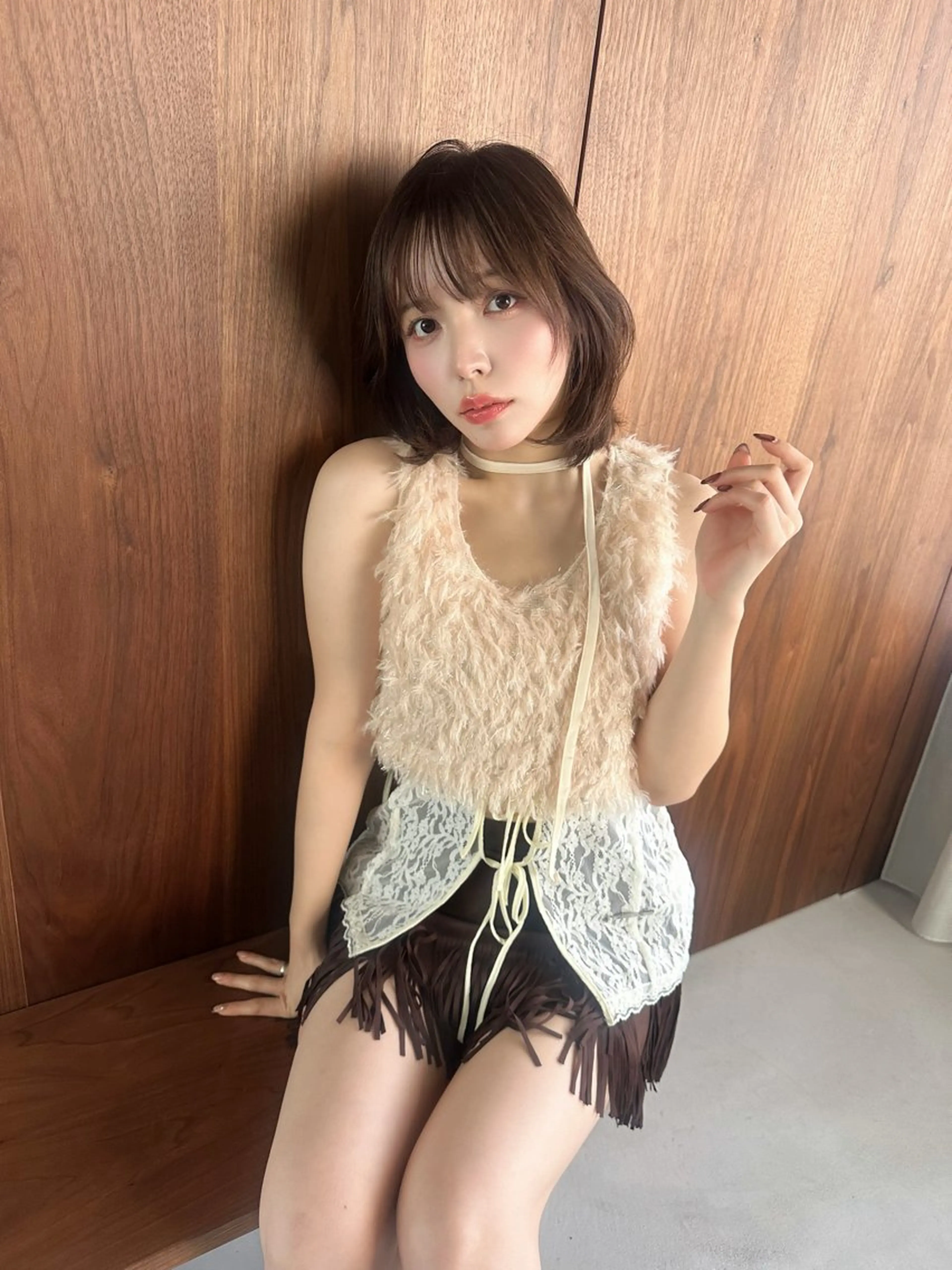 ミディアム ボブレイヤー ボブ レイヤーカット 鎌倉 彩のヘアスタイル
