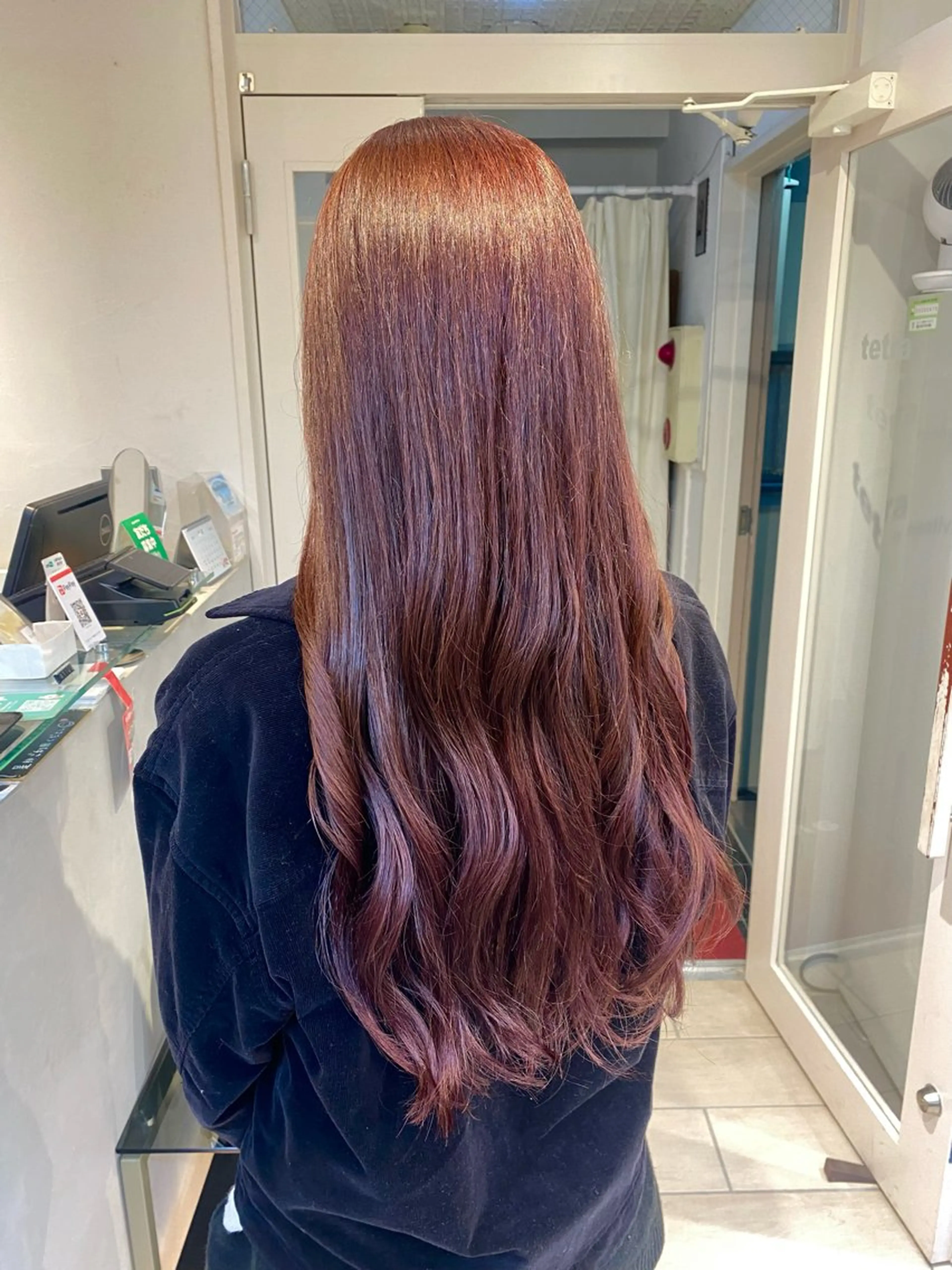 ロング カラー ボルドーカラー ブラウンカラー ダブルカラー Aya　ブリーチなし 🌱　ダブルカラーのヘアスタイル