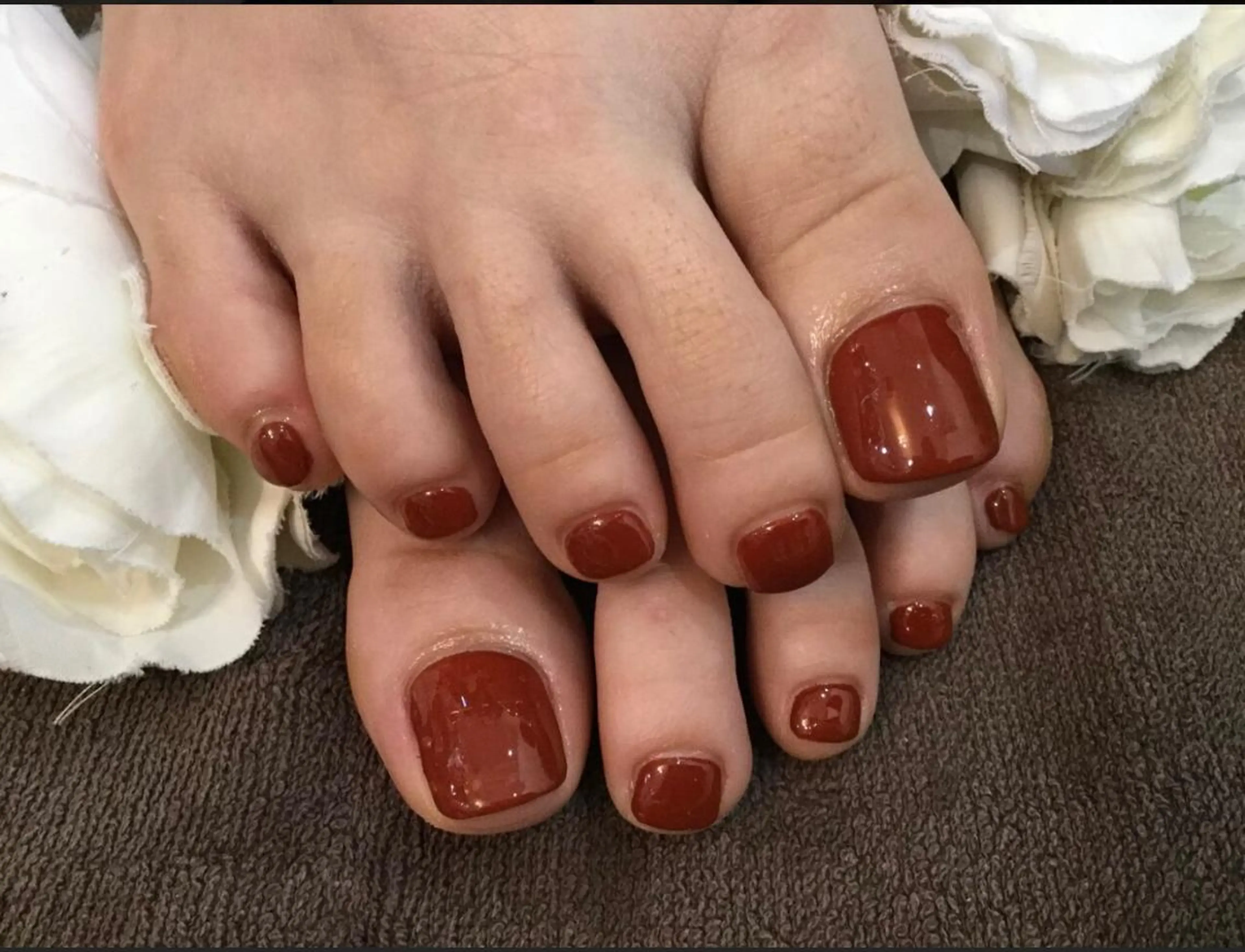 【オフなし】フットネイルワンカラー💅フットバス付きの写真