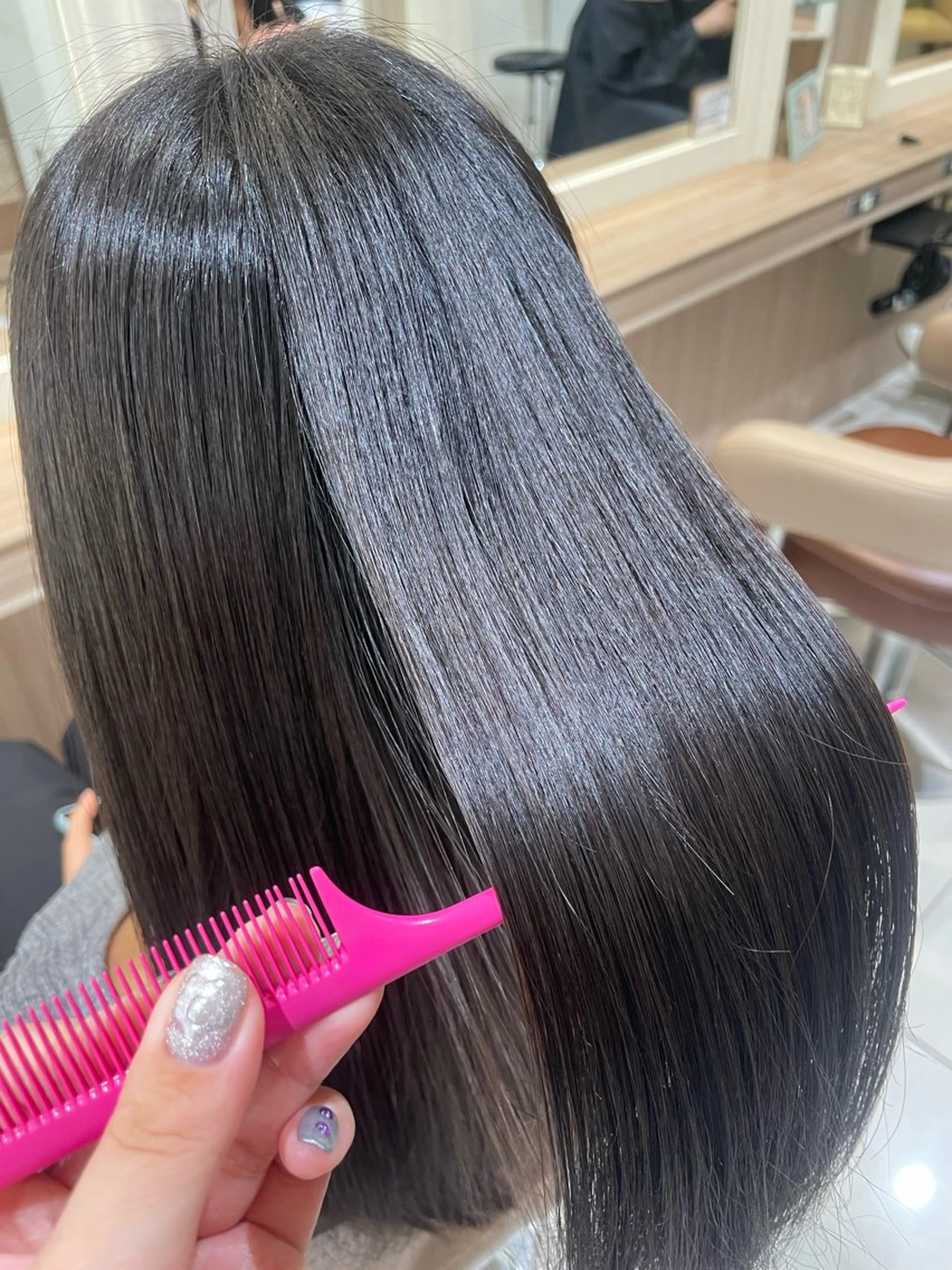 ロング パーマ カット 縮毛矯正 トリートメント 韓国ヘアメイク🎀/ 縮毛矯正✨山本媛香のヘアスタイル