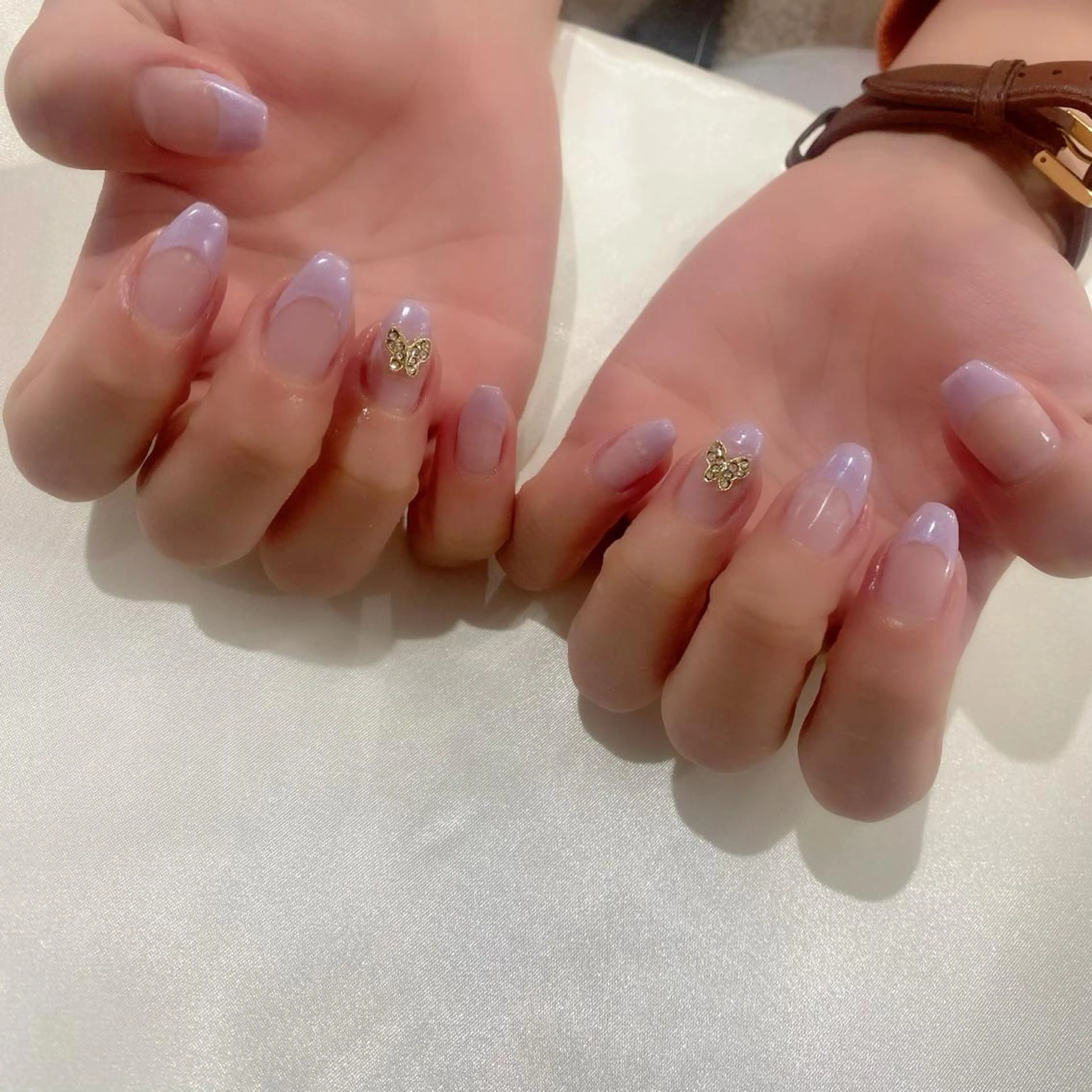 ネイル フレンチネイル パープル 春ネイル Salon Ｋのネイルデザイン