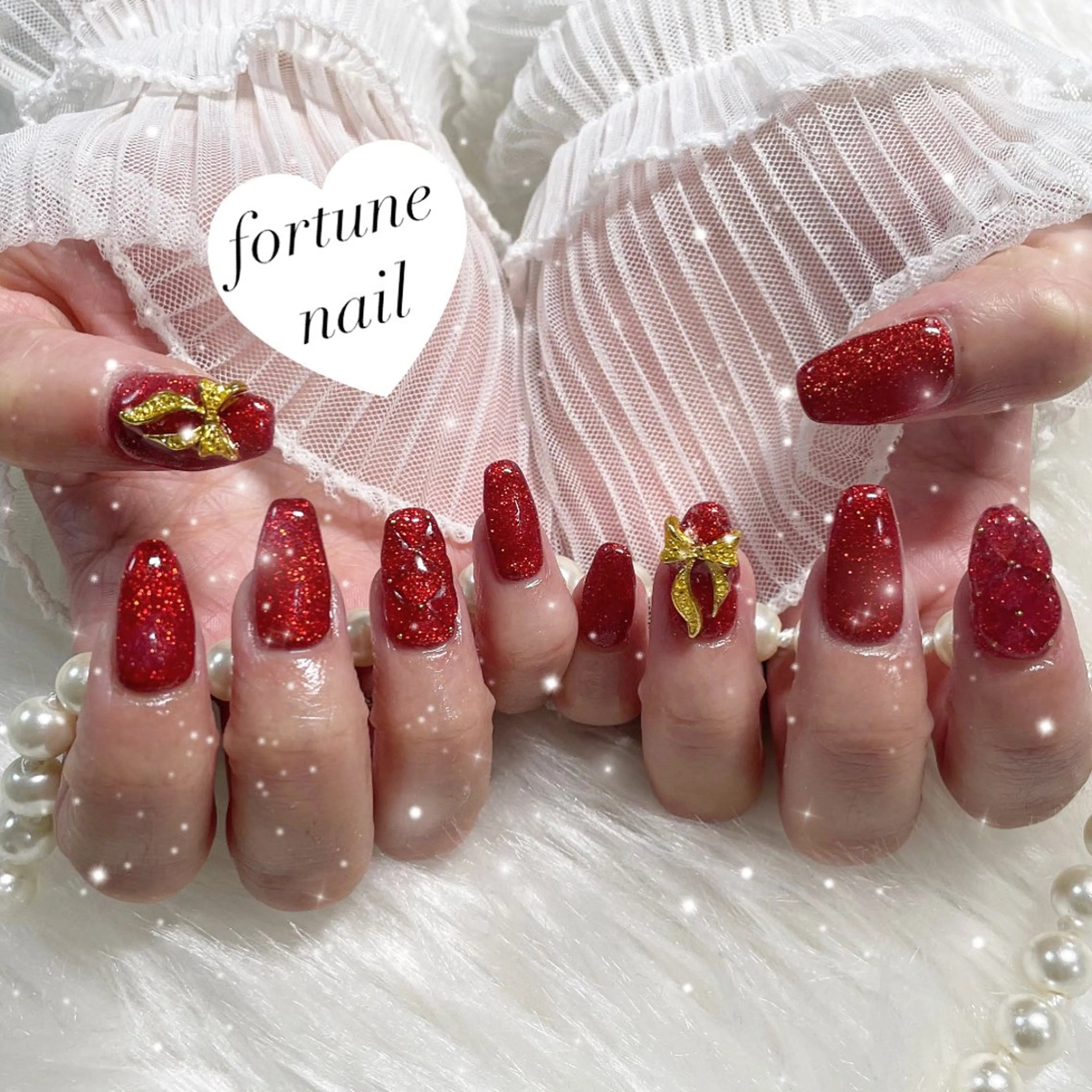 ネイル ボルドー フレンチネイル ガーリー 冬ネイル クリスマス 💎saori 💎のネイルデザイン