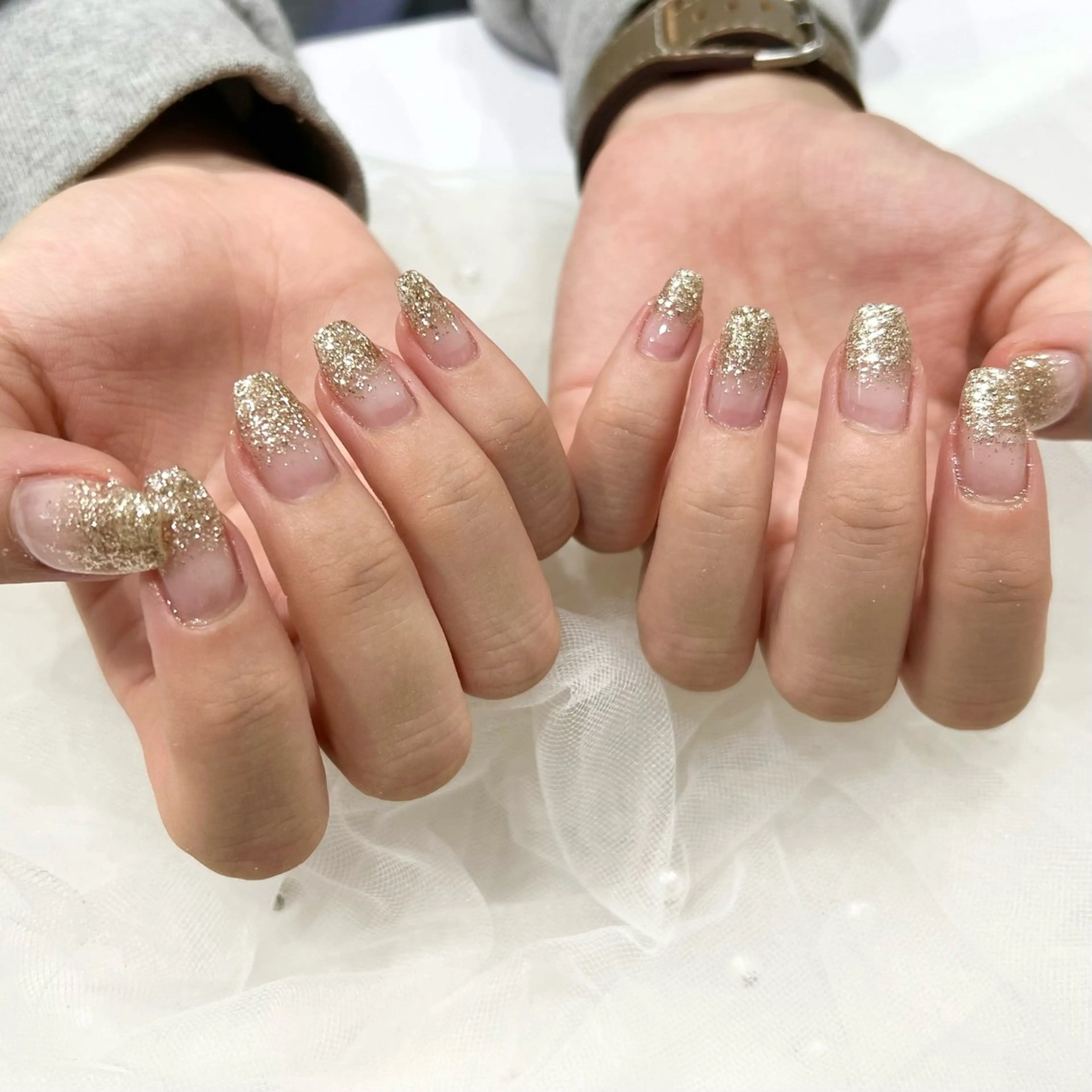 ネイル グラデーション ラメ(グリッター) ラメグラデーション 🧡Shine船橋 鳴海🧡のネイルデザイン