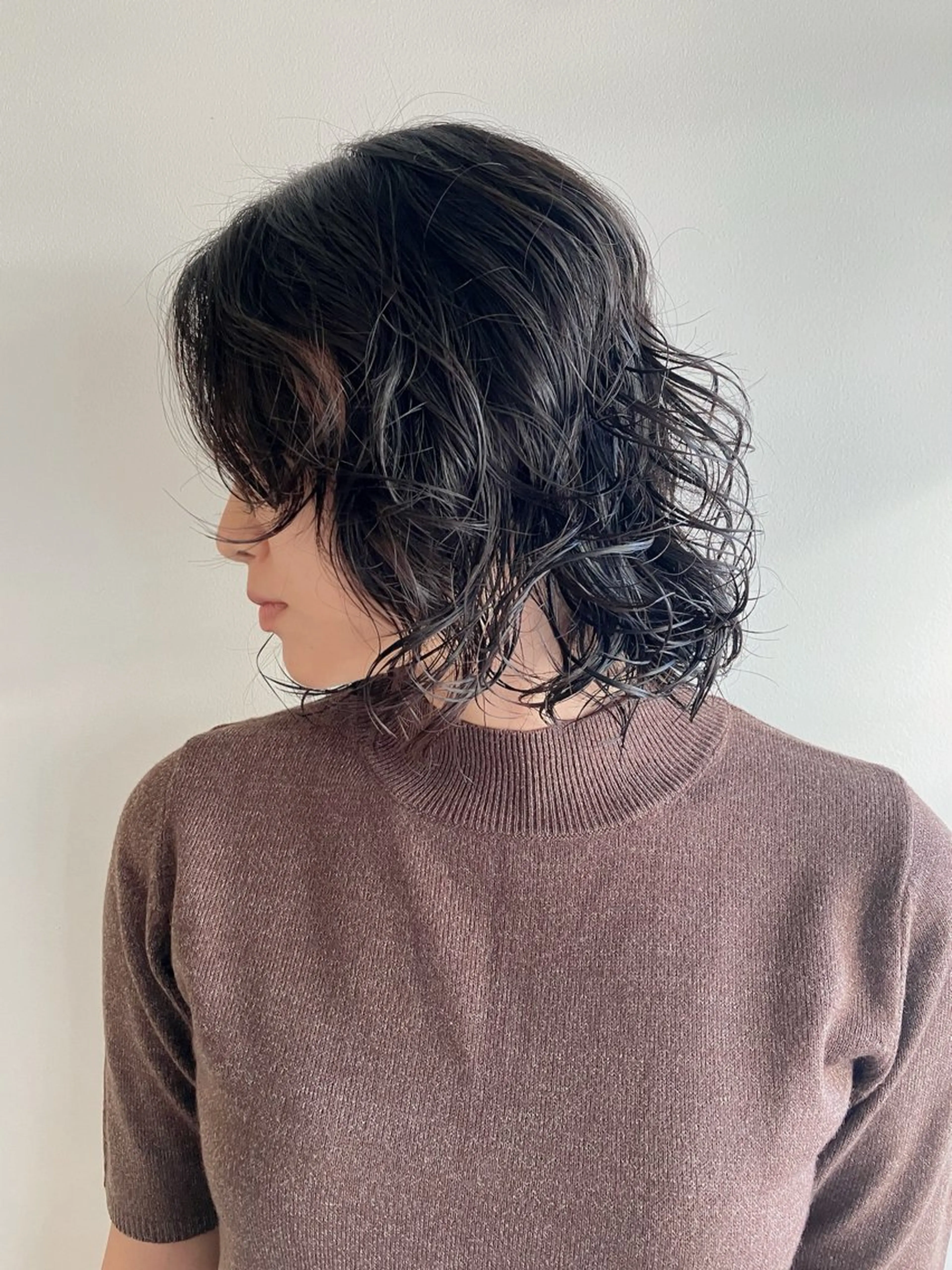 ミディアム パーマ ミディアムパーマ ボブ ニュアンスパーマ カット パーマ 川間 将彦のヘアスタイル