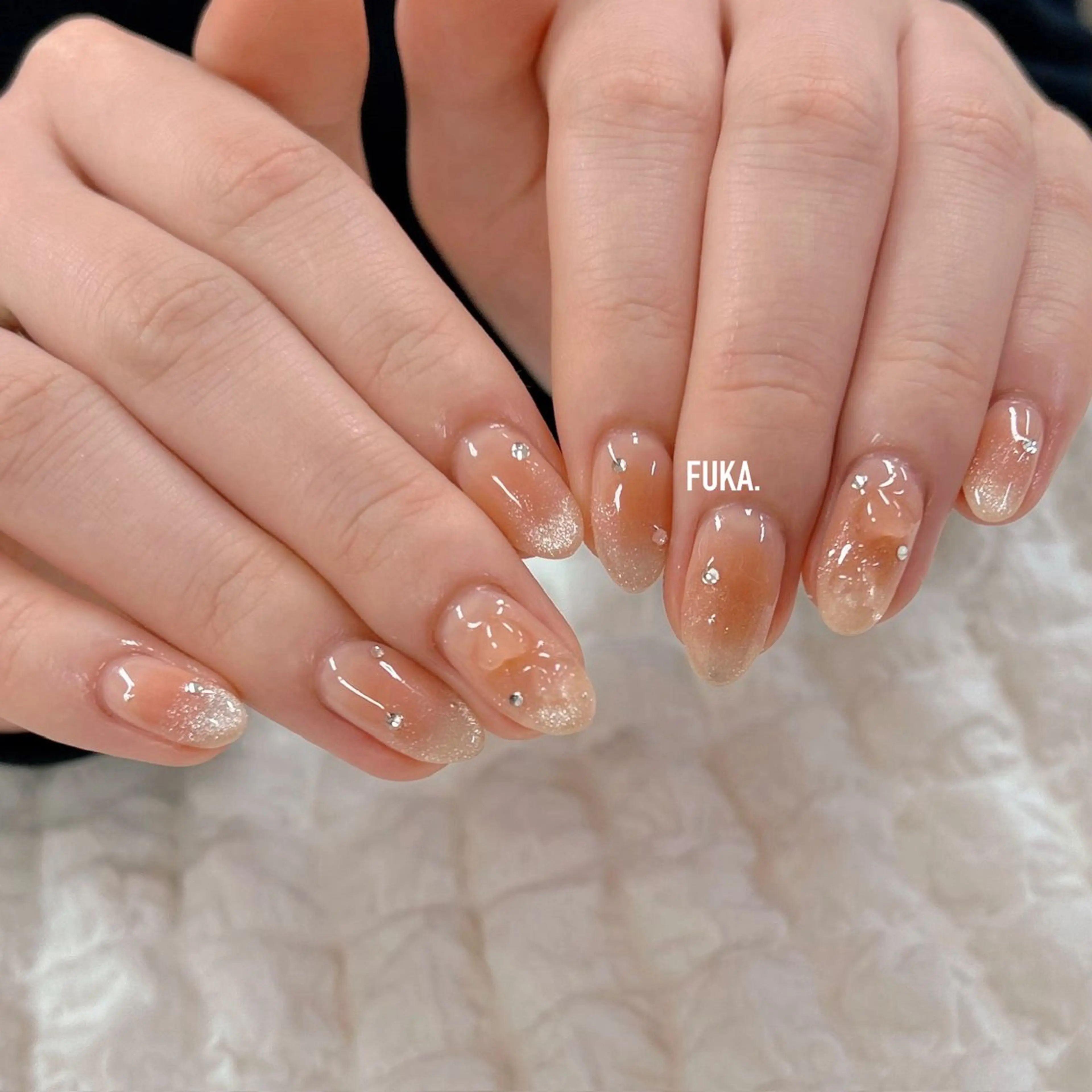 ネイル 氷ネイル・うるうるネイル ハンドネイル ネイルサロンAnela【アネラ】所属・Nail♡Fuka. /12月予約受付中のネイルデザイン