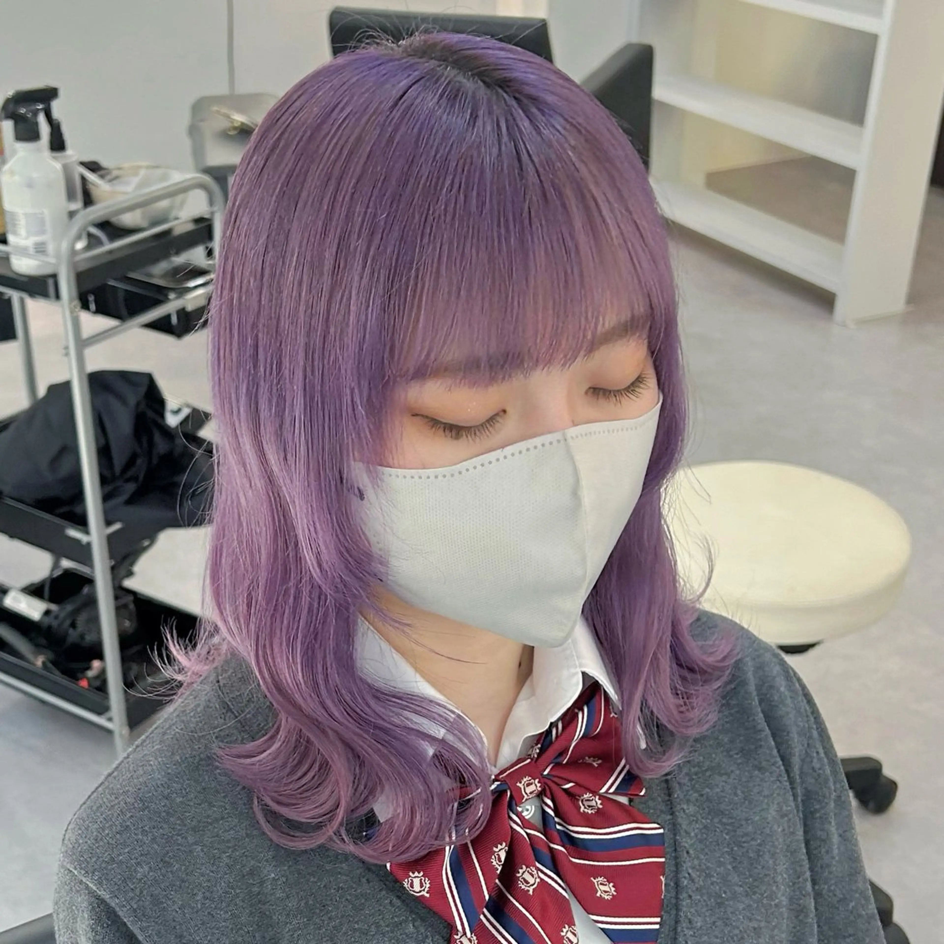 ミディアム カラー パープルカラー ヘアカラー Cielro所属・エクステ ♡ 篠田 梓のヘアスタイル