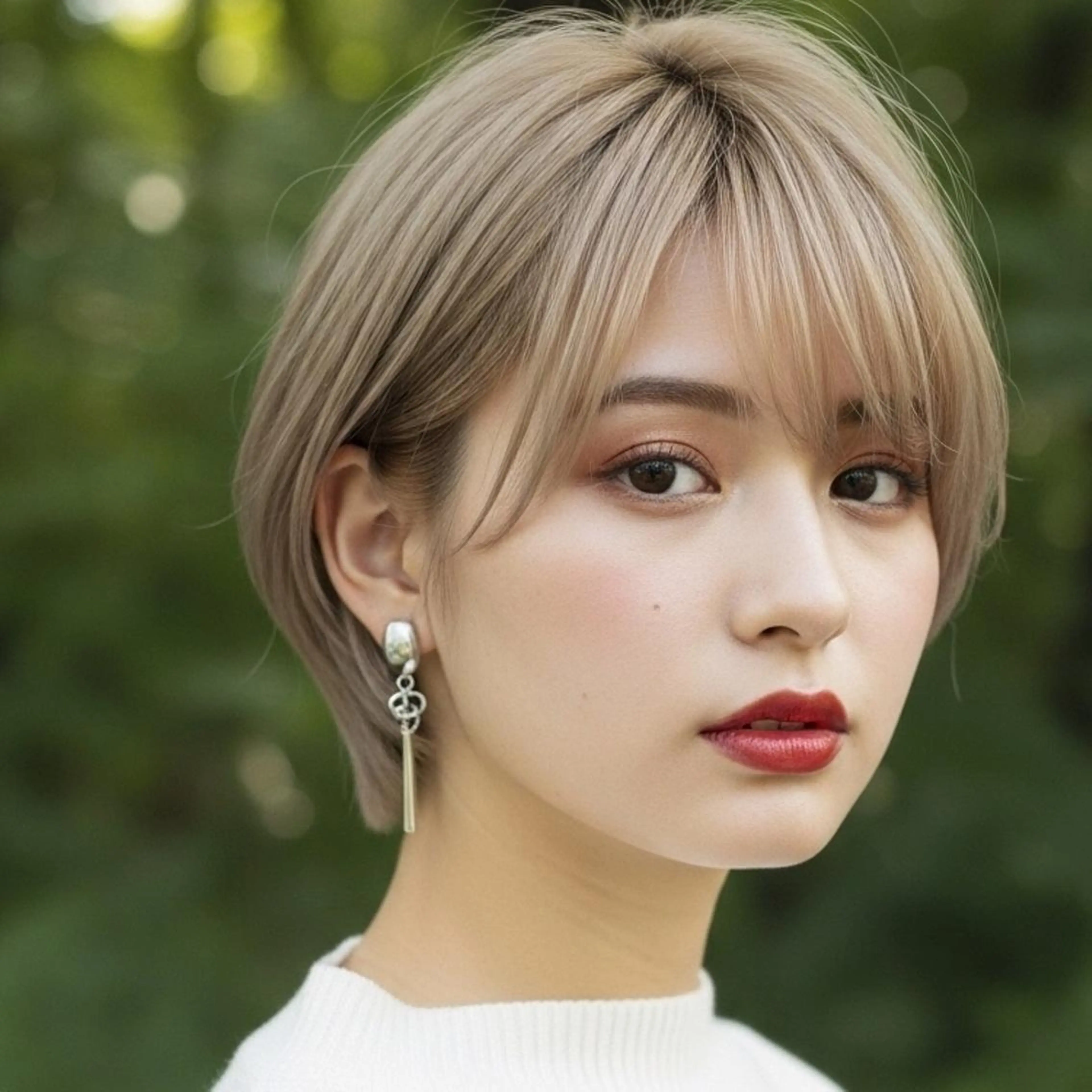 ショート カラー ショートボブ ブリーチ 透明感カラー ハイトーンカラー ボブ カット ヘアカラー トリートメント Halo/長居美容室 ショート/ROKIのヘアスタイル