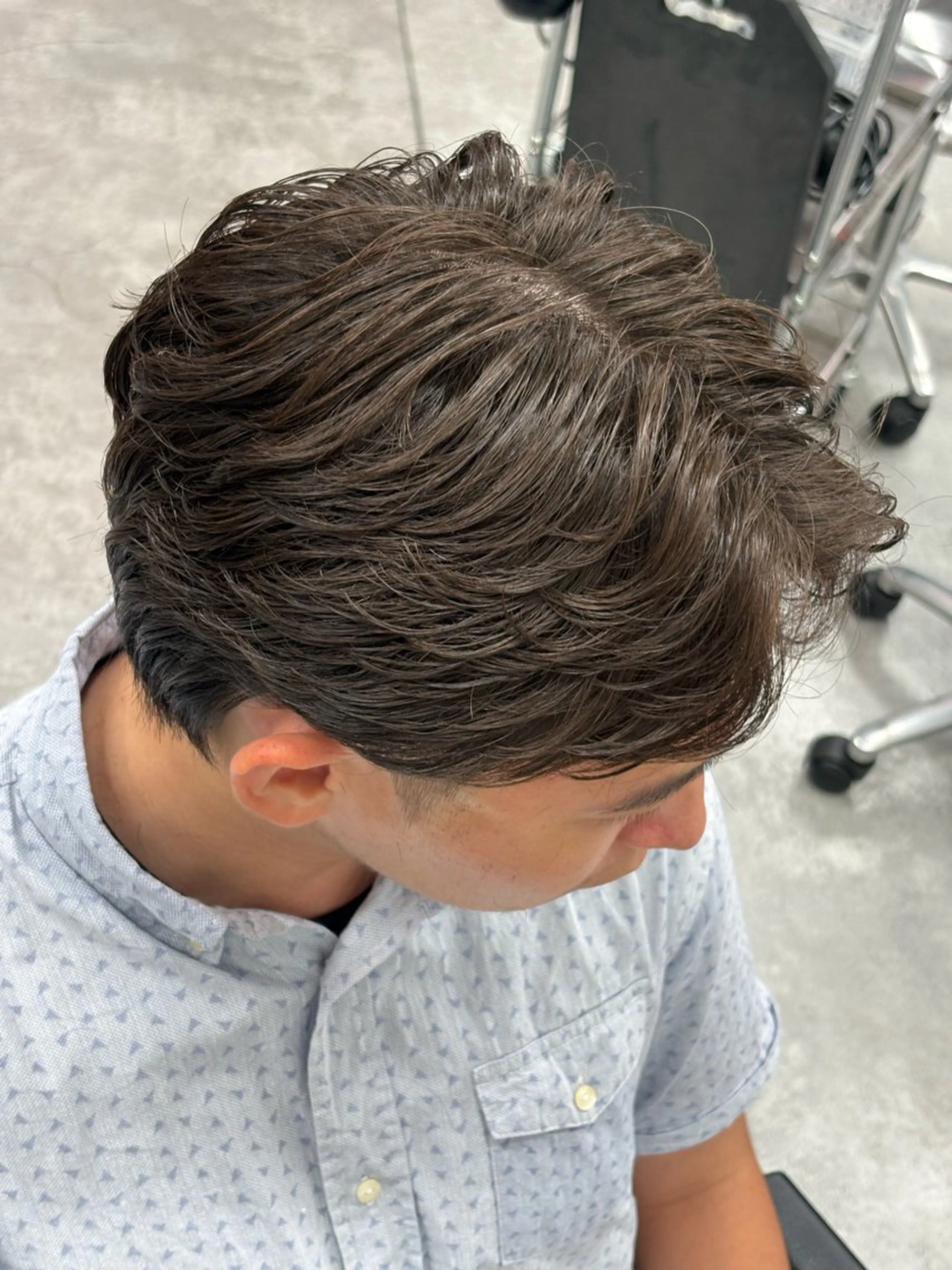 ミディアム カラー パーマ メンズ カット パーマ トリートメント ヘアセット メンズパーマ特化 🔥韓国ヘア職人🔥のヘアスタイル