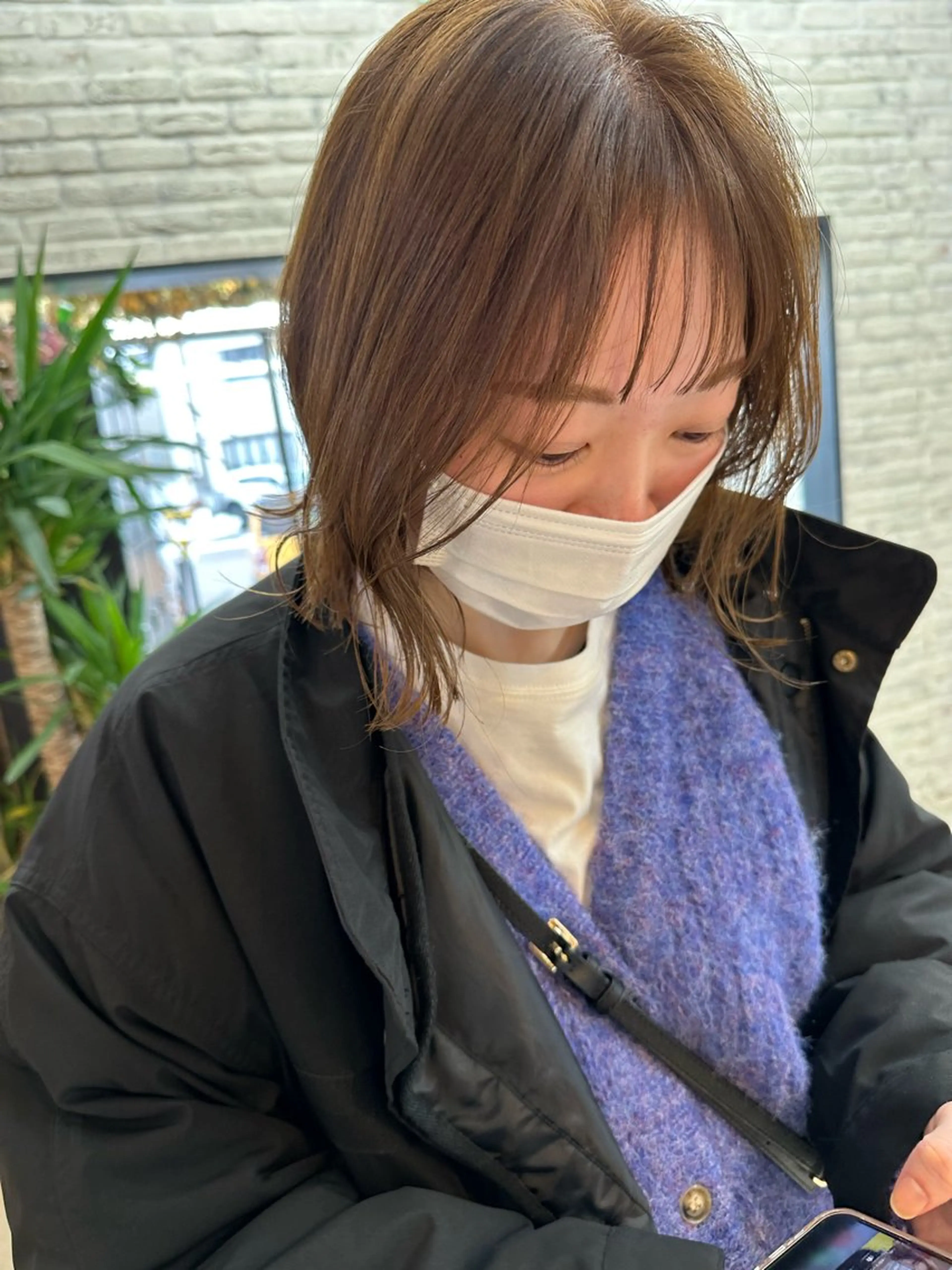 ミディアム カット ヘアカラー 🌈トップデザイナー 金沢駅近nanamiのヘアスタイル