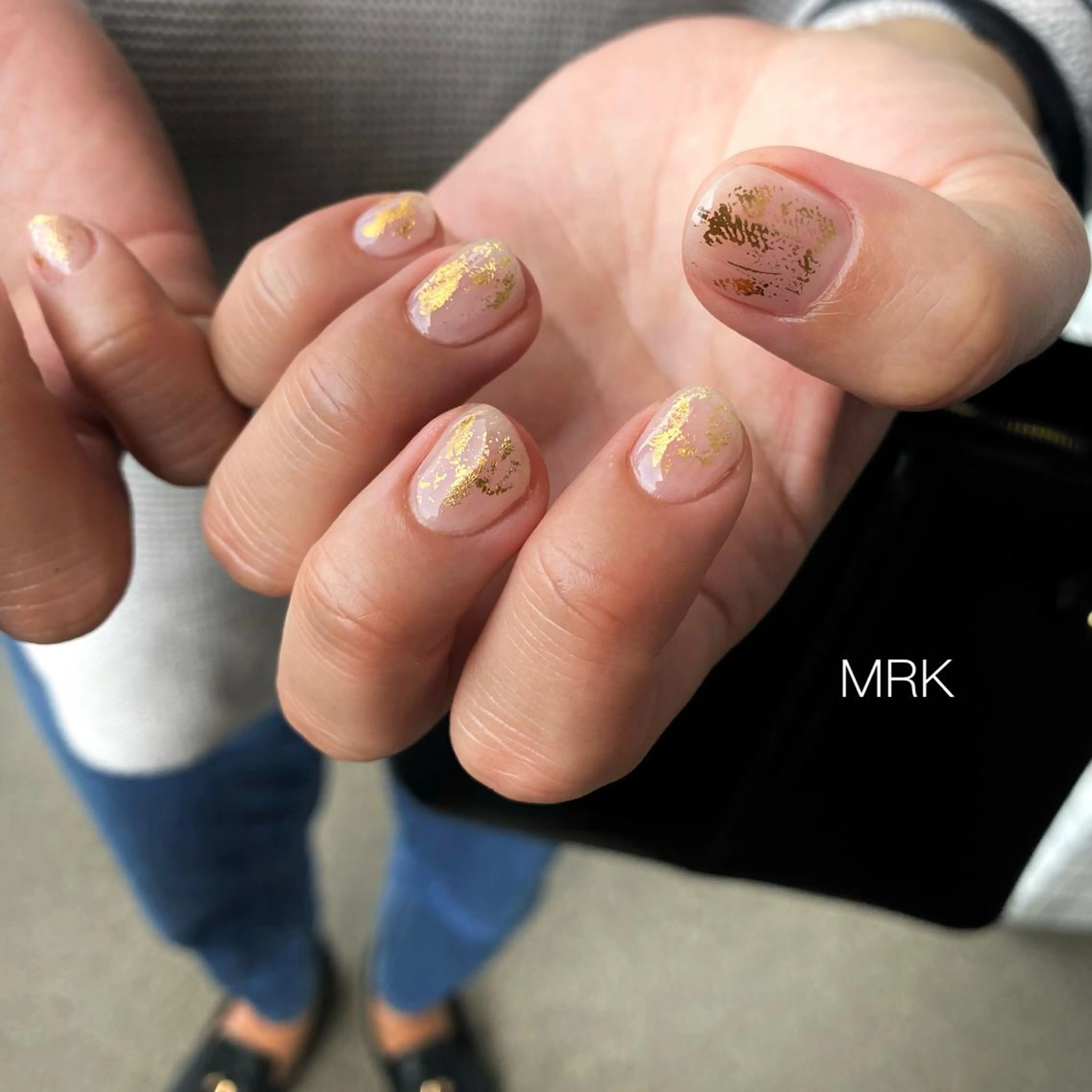 ショート ネイル ミラーネイル ニュアンスネイル ハンドネイル MARUKO nailのネイルデザイン