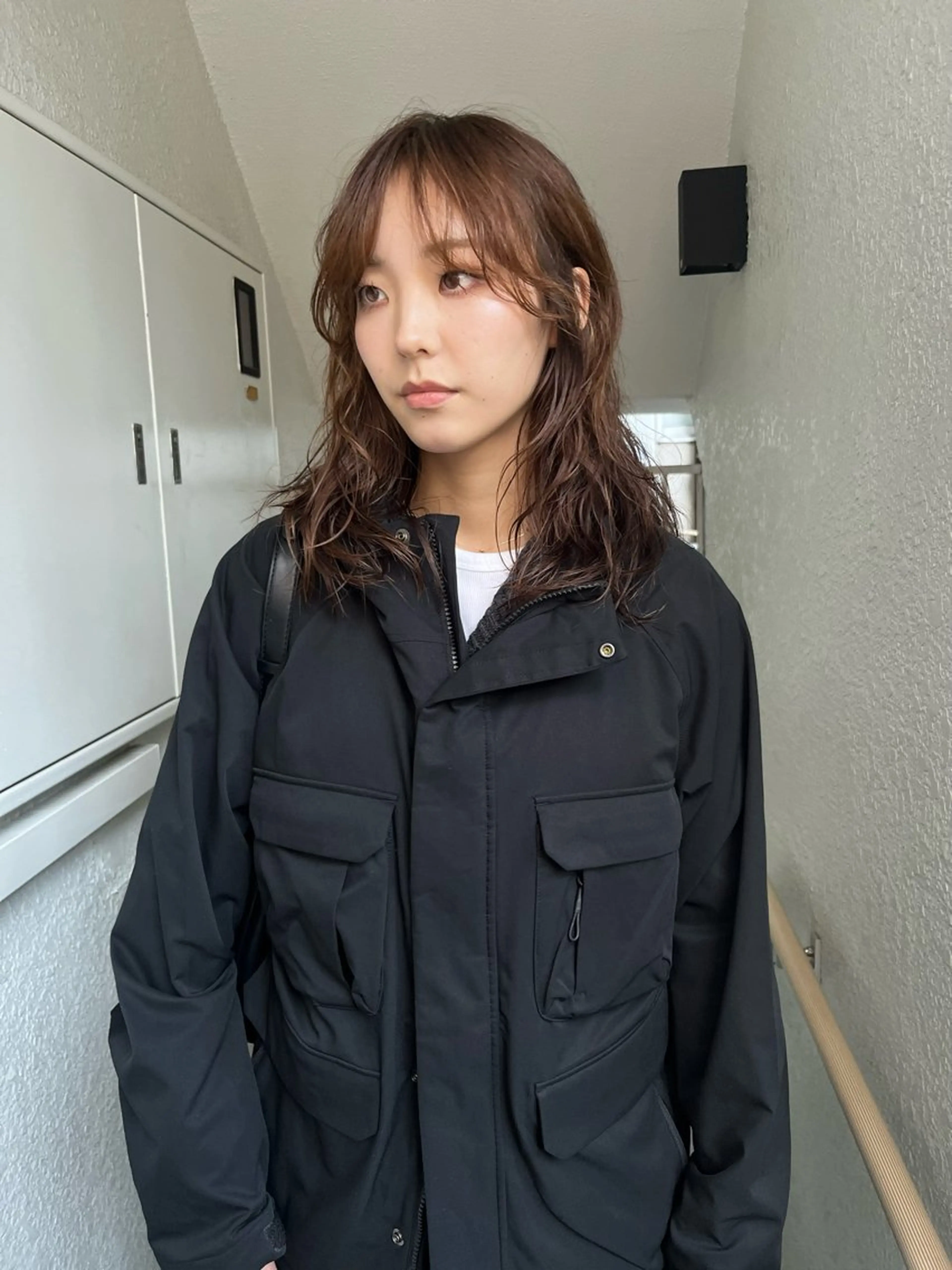 ミディアム カラー 似合わせ小顔レイヤー 🎀nonokaのヘアスタイル