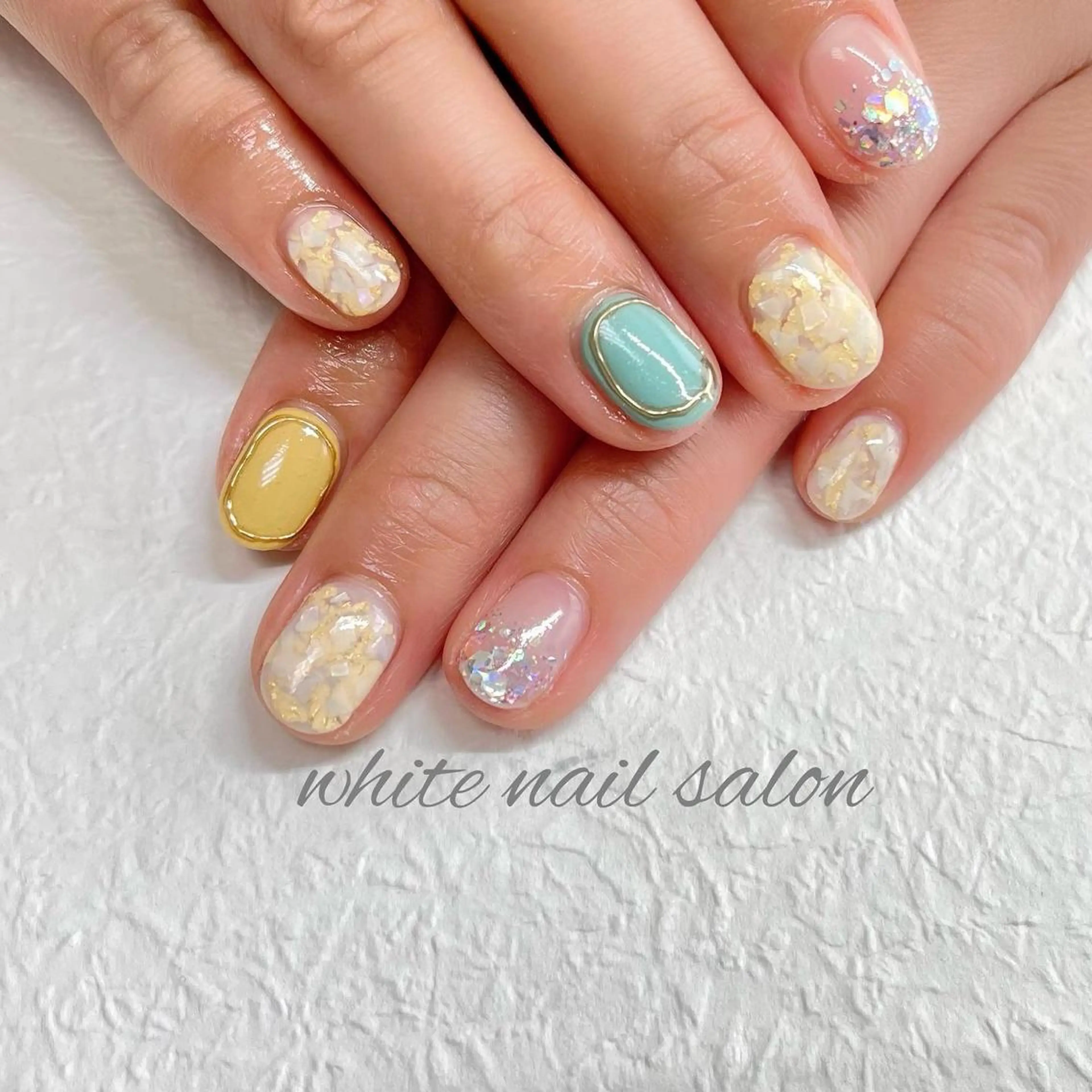 ネイル ジェルネイル ハードジェル ラメ(グリッター) 持ち込み ソフトジェル ハンドネイル white nail salonのネイルデザイン