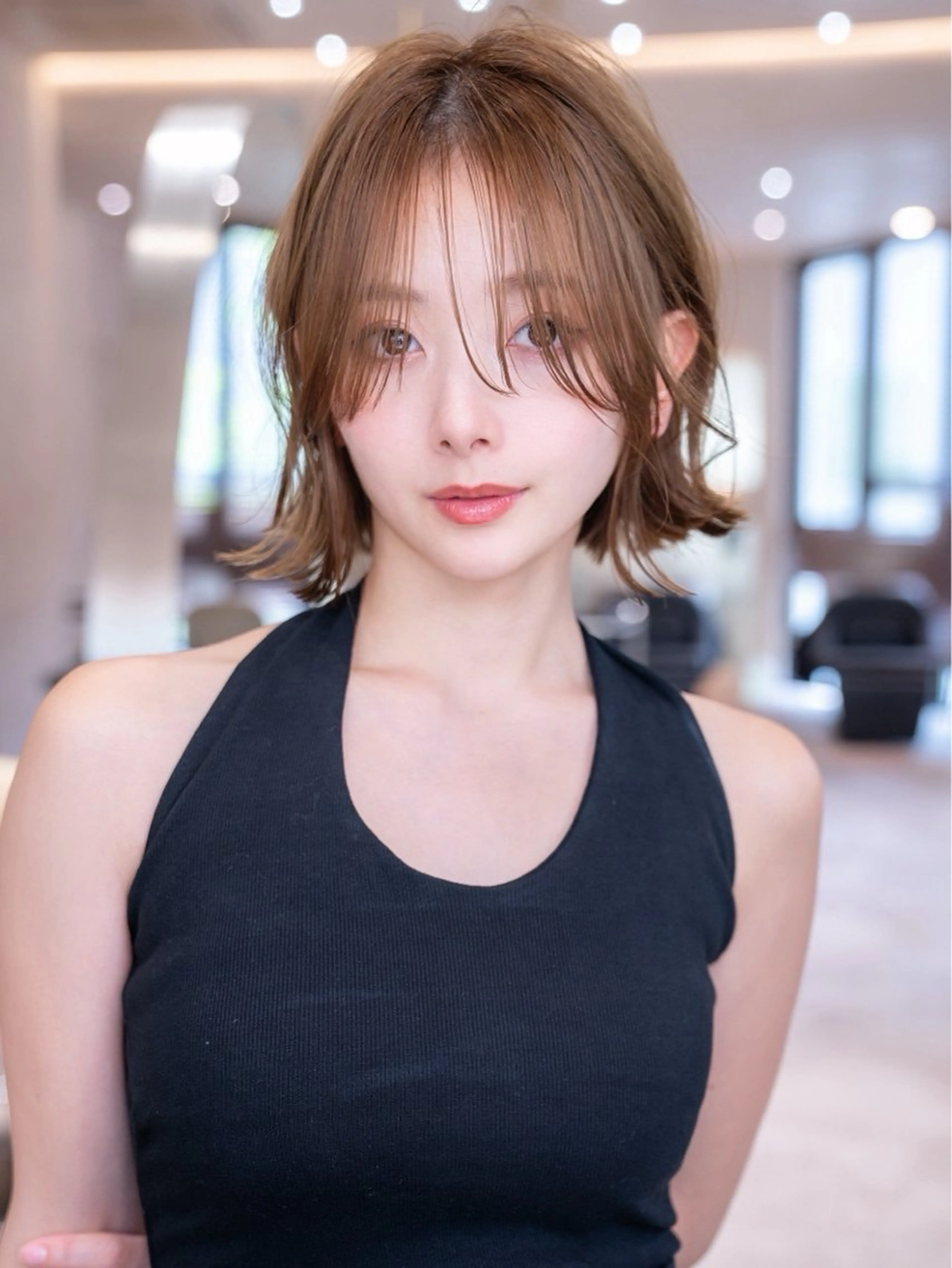ミディアム カラー カット トリートメント 渋谷/垢抜けボブ 髪質改善/ショウゴのヘアスタイル