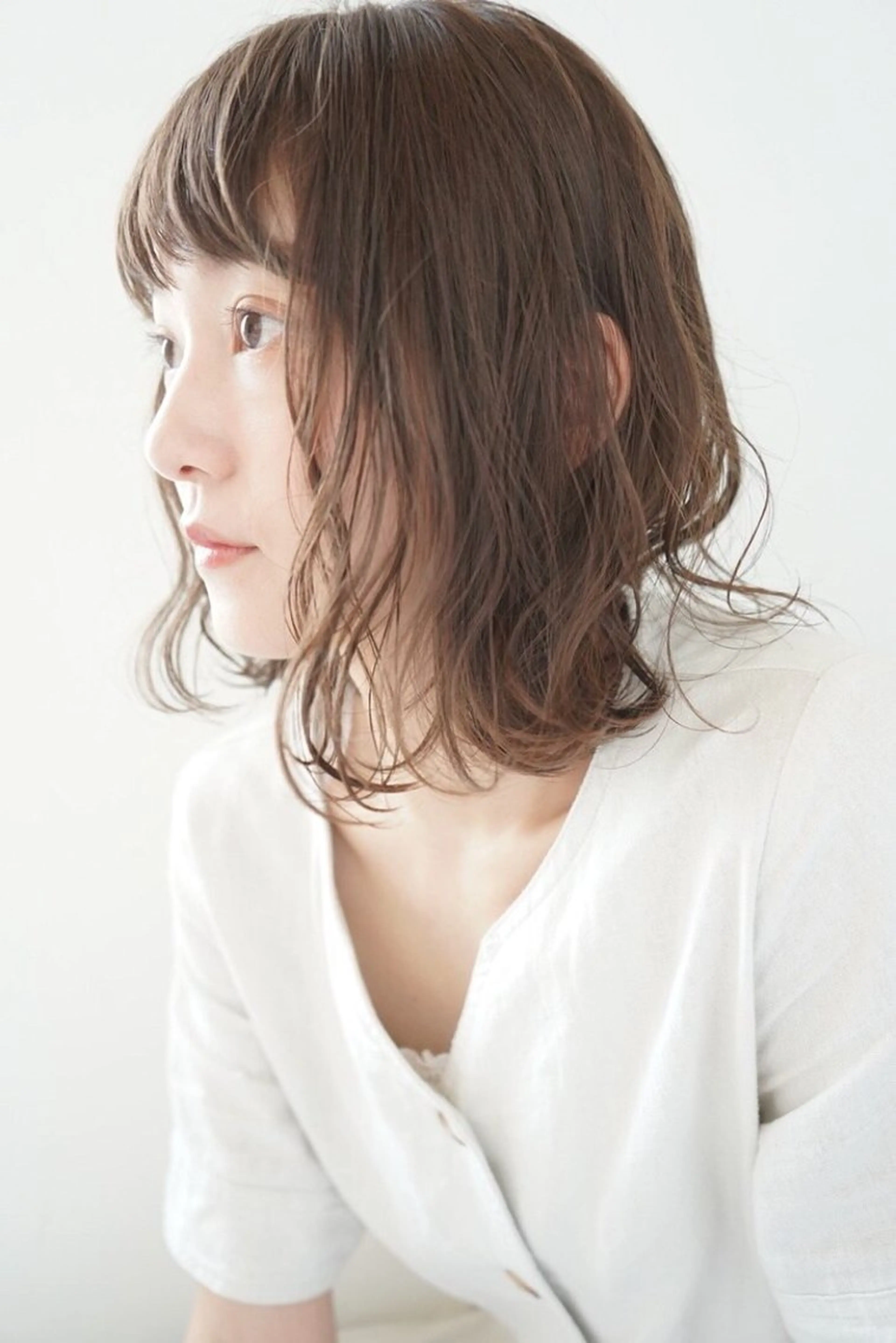 ミディアム パーマ ベージュカラー🧸/ 松崎/東区/田中理沙のヘアスタイル