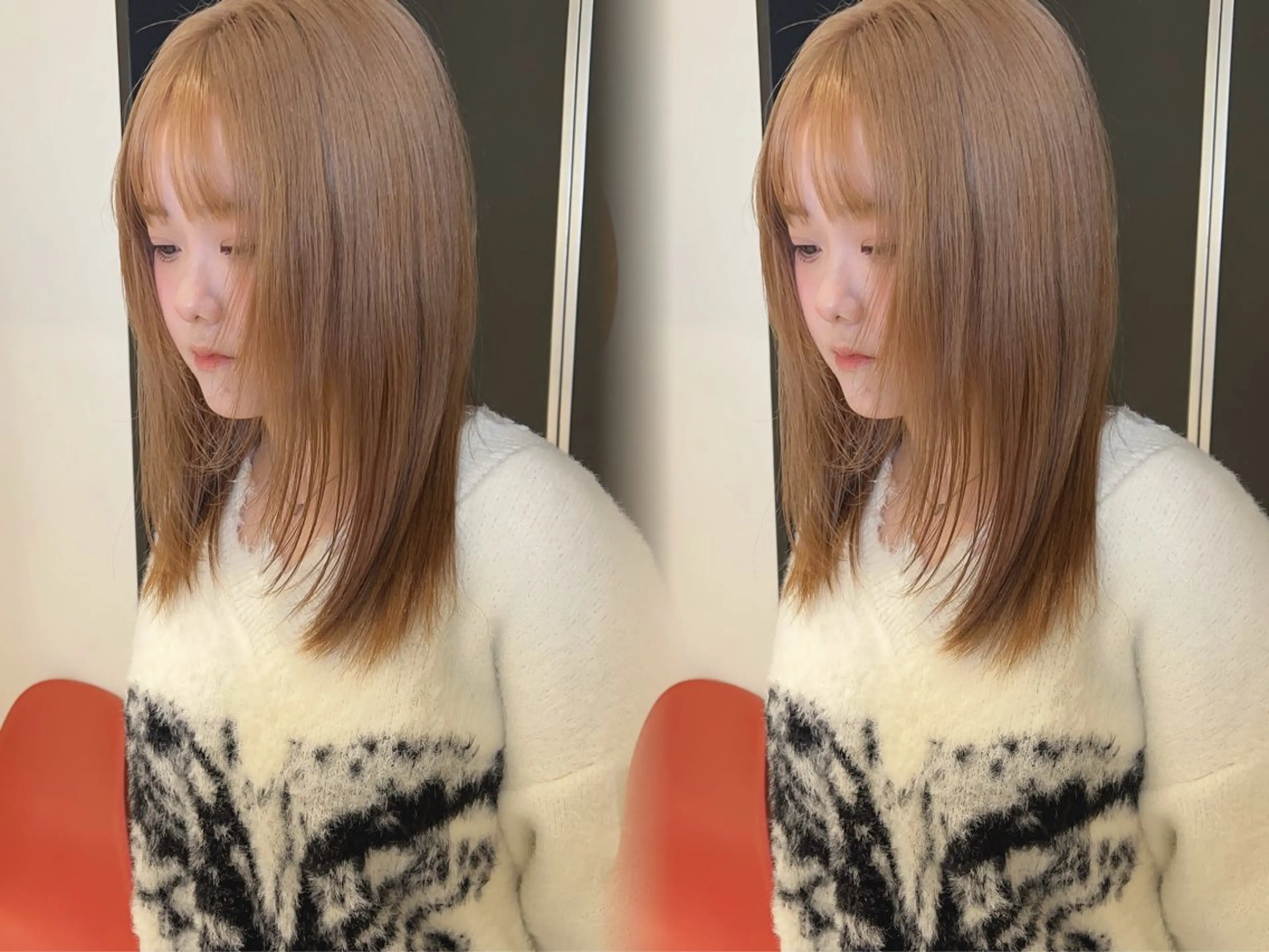 セミロング ヘアカラー ayaka🫧 中明度カラーのヘアスタイル