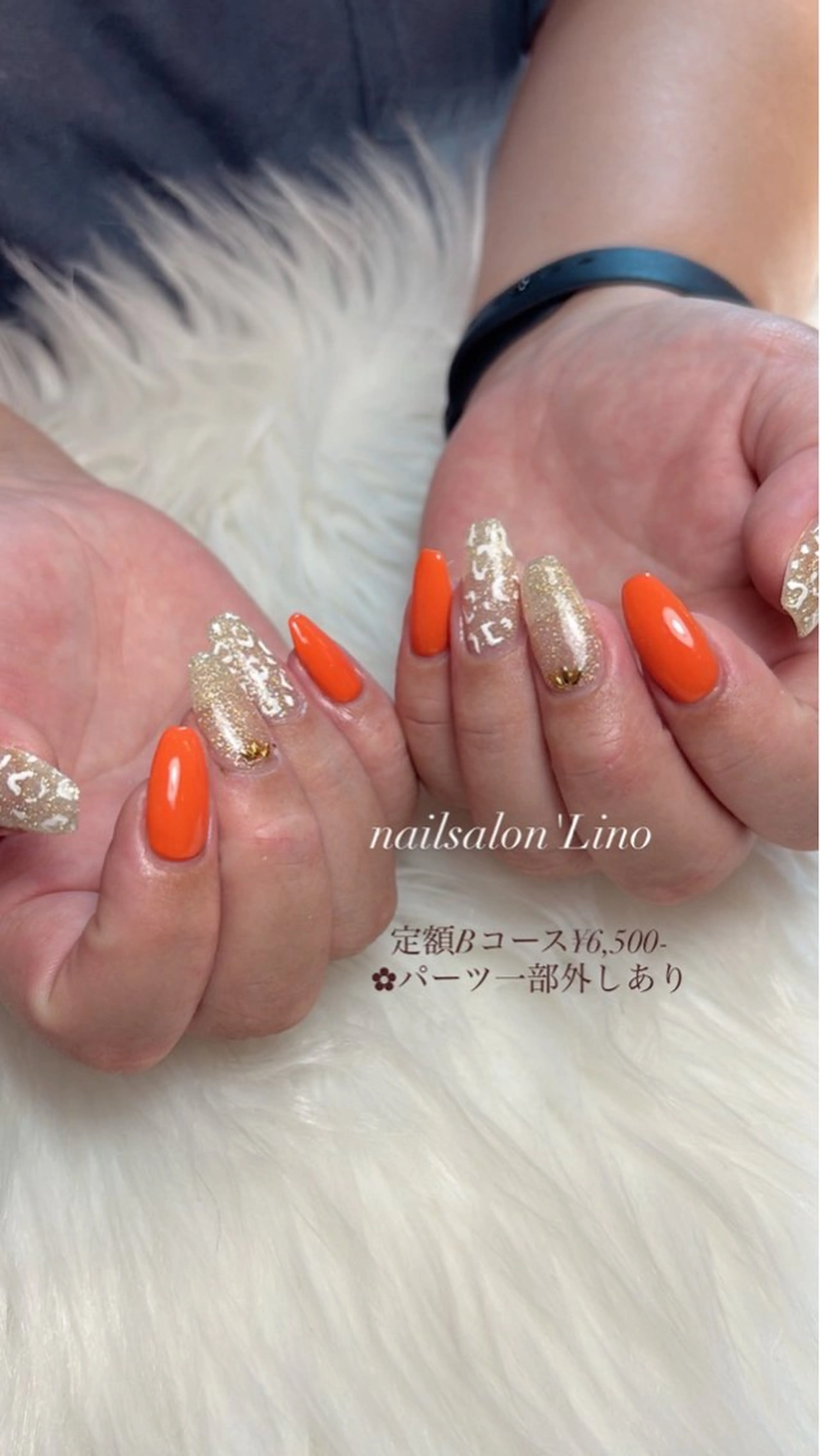 ネイル オレンジ ハンドネイル Lino𓂃⟡.· Chizuruのネイルデザイン