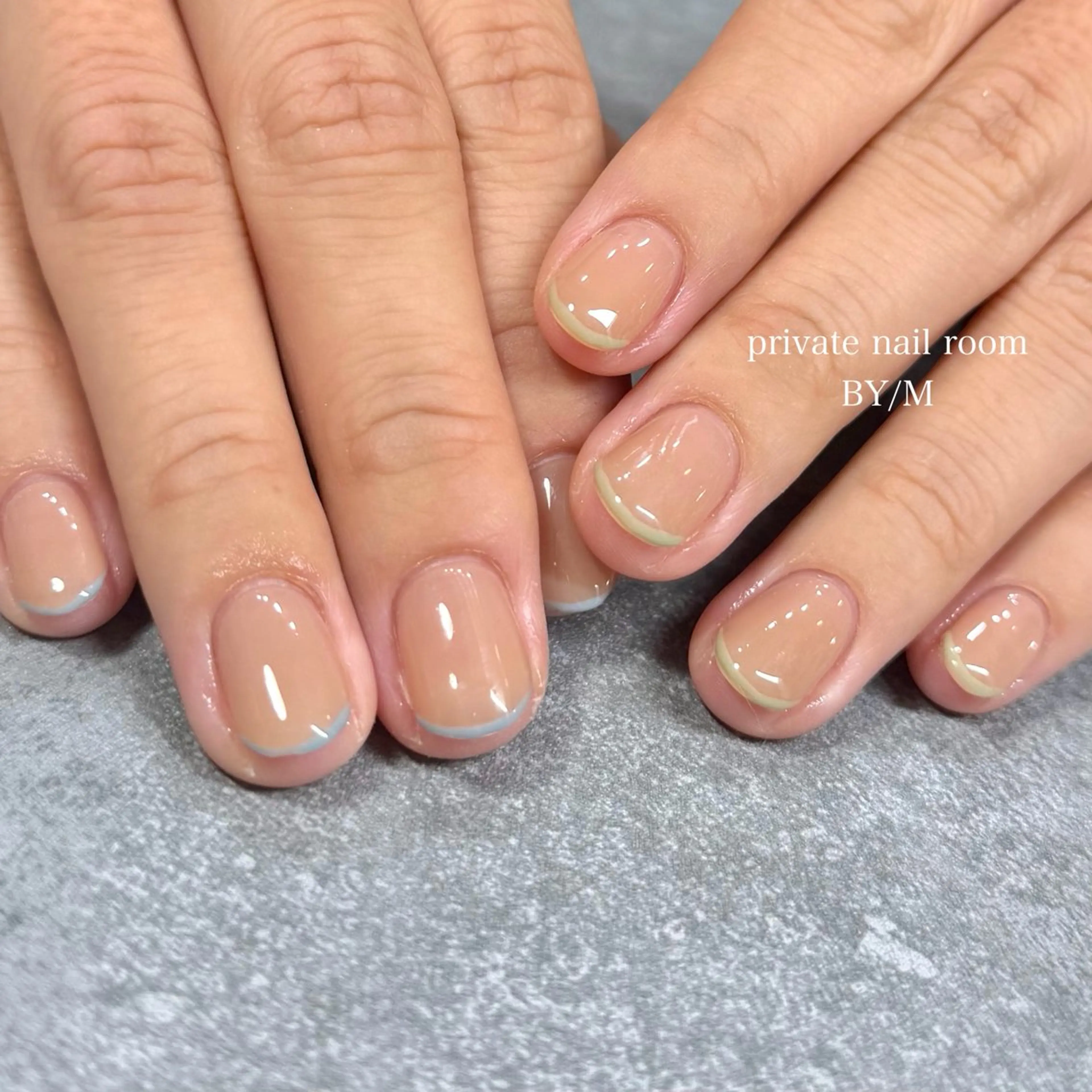 ネイル フレンチネイル 持ち込み シンプルネイル ハンドネイル BY / Mのネイルデザイン