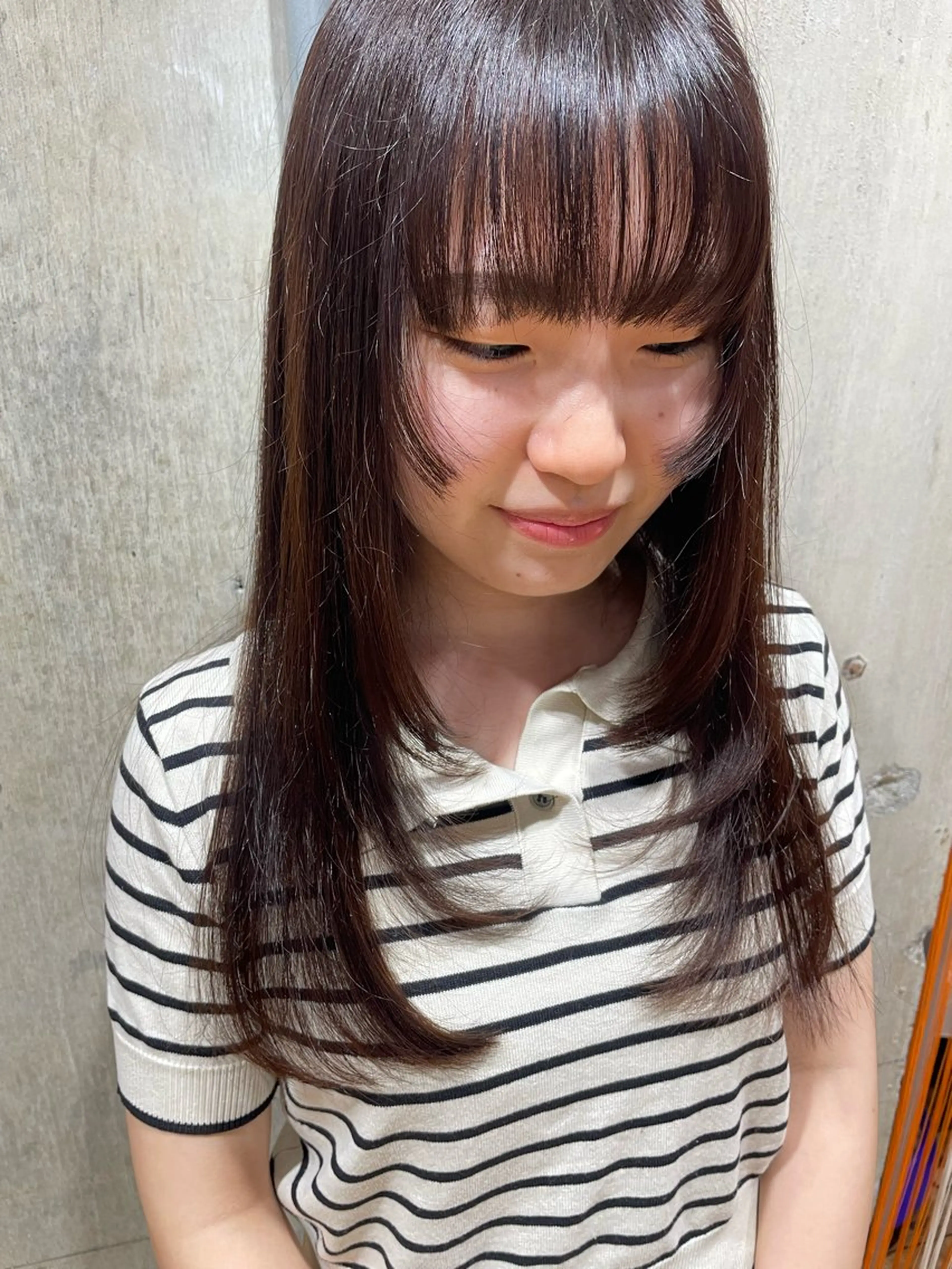 ロング 顔周りカット レイヤーカット ワタナベ アオイのヘアスタイル