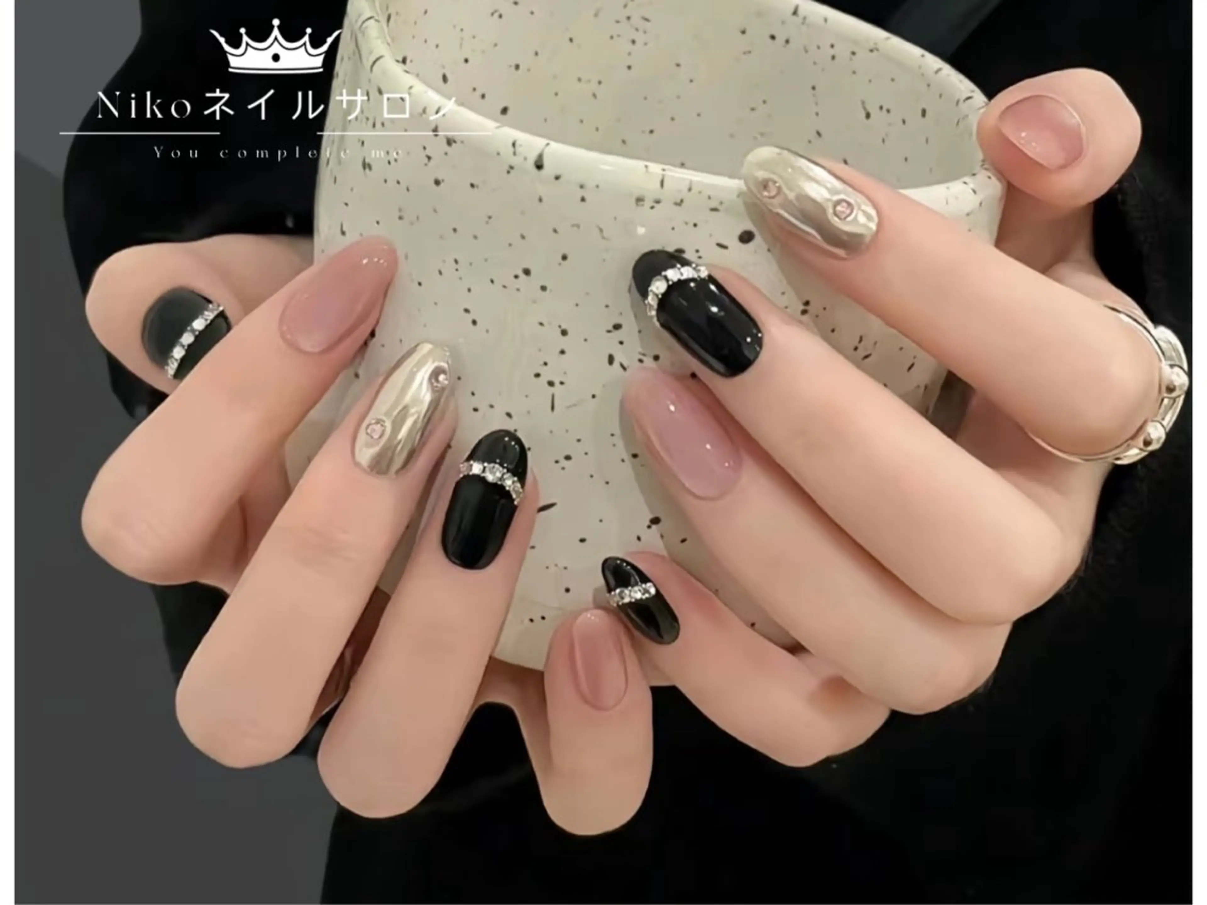 ネイル チークネイル フットネイル フレンチネイル ジェルネイル ガラスフレンチ Nikosalon rikoのネイルデザイン