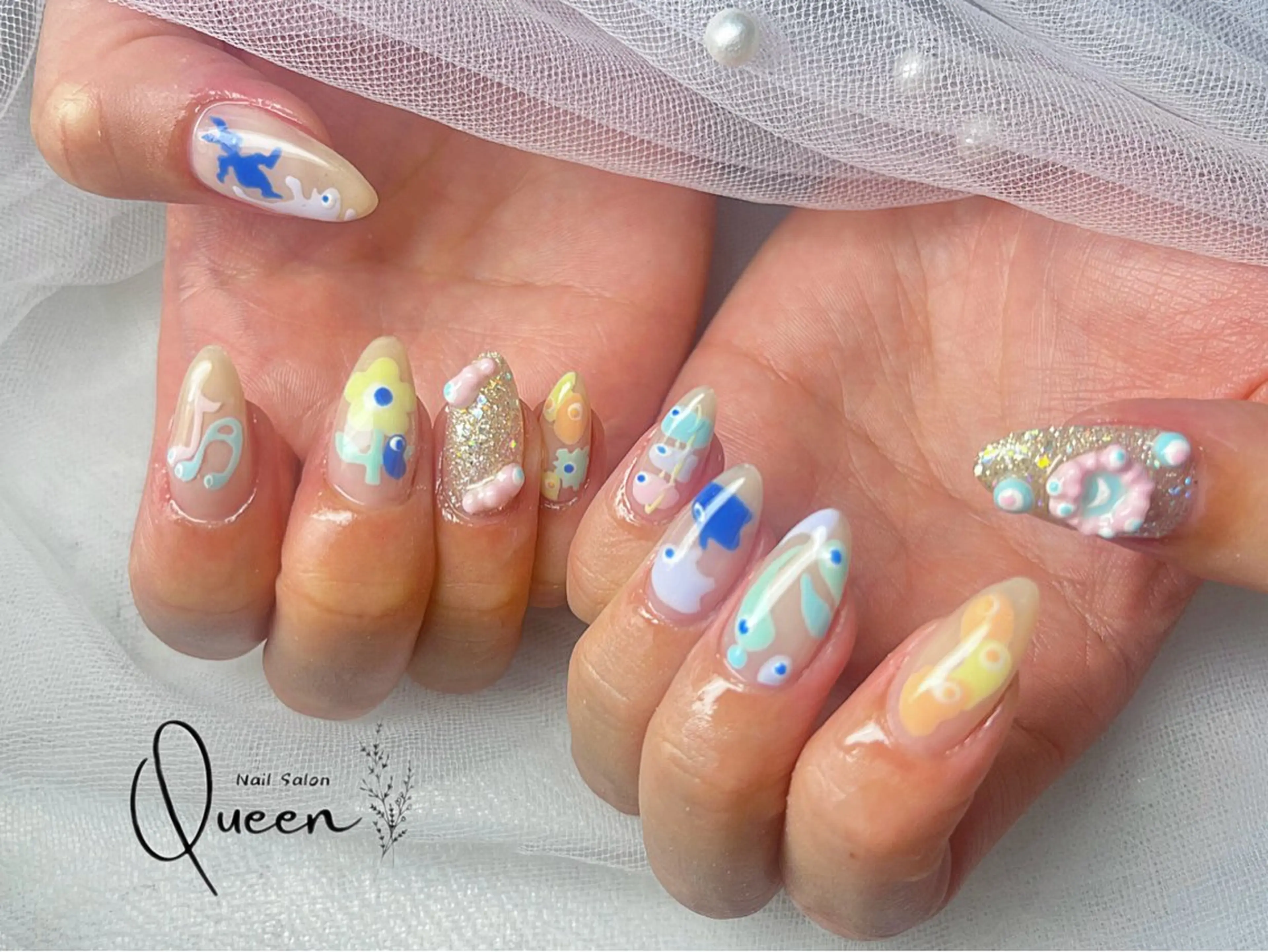 ネイル ハンドネイル Queen nail 北堀江 ASUKAのネイルデザイン